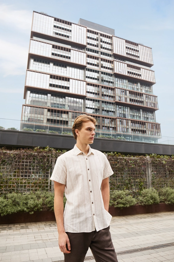 Shirt van katoen en cashmere | White