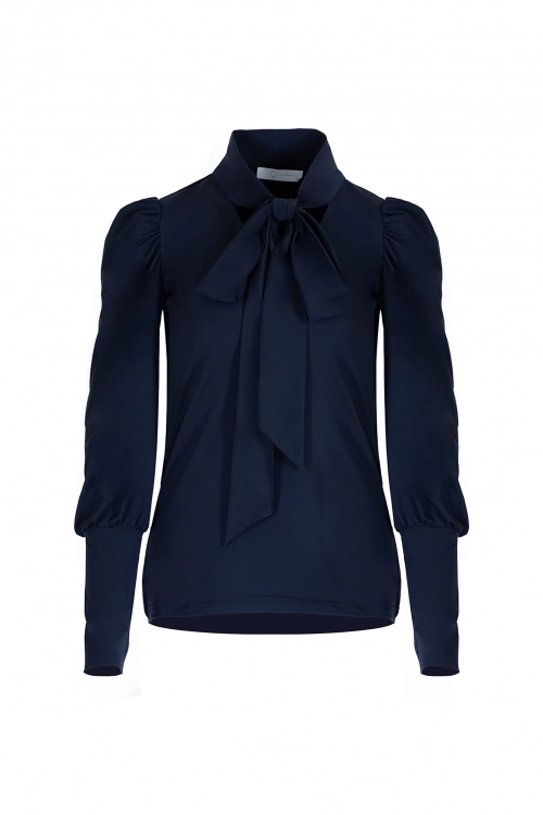 Shirt van katoen en cashmere | Blue