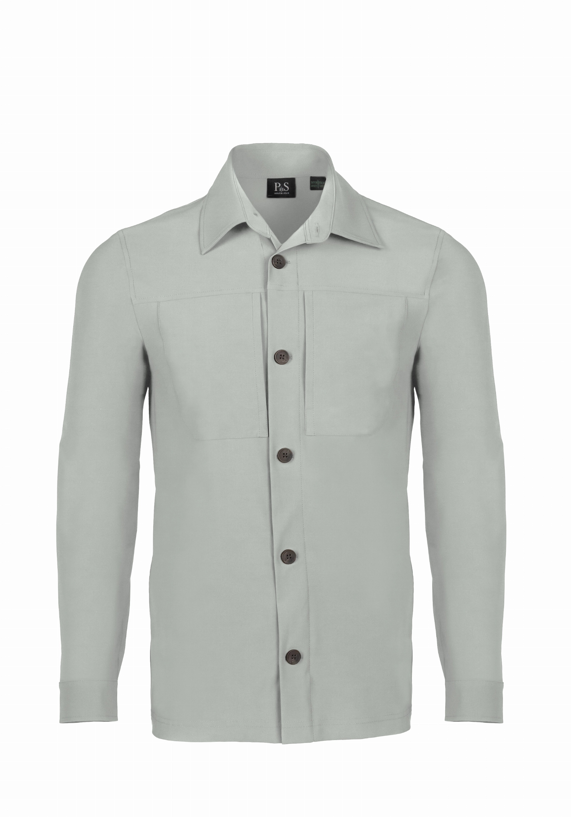 Shirt van katoen en cashmere | Grey