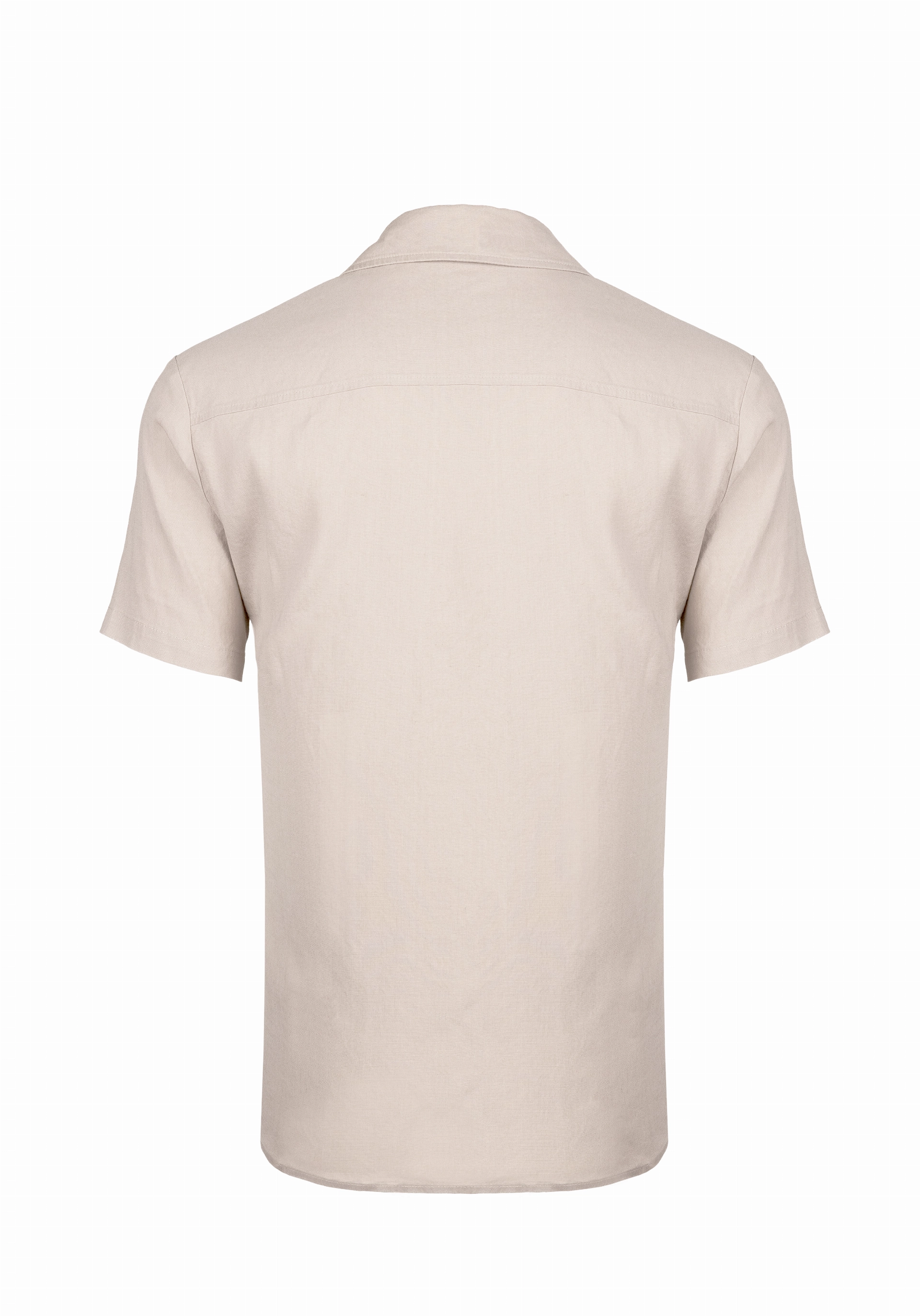 Shirt van katoen en cashmere | Beige