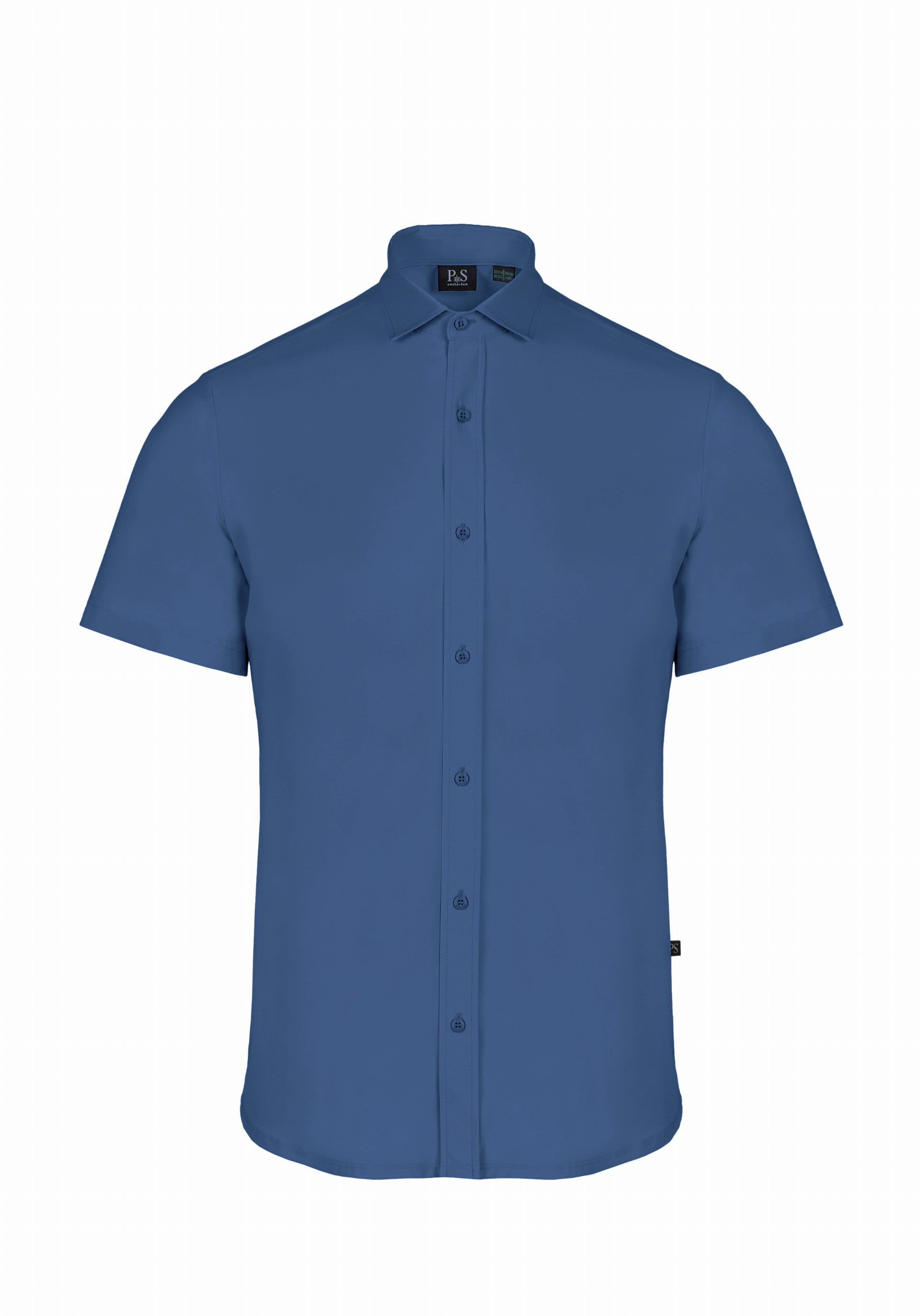Shirt van katoen en cashmere | Blue