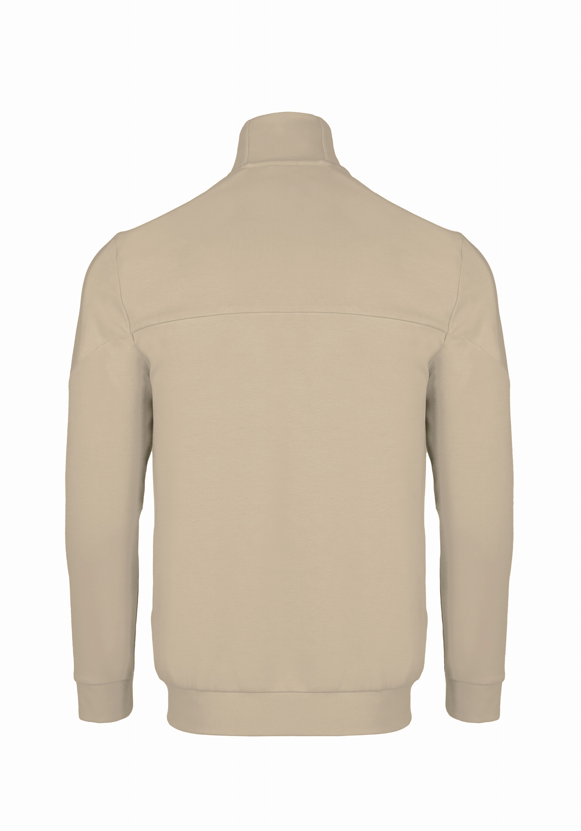 Shirt van katoen en cashmere | Beige