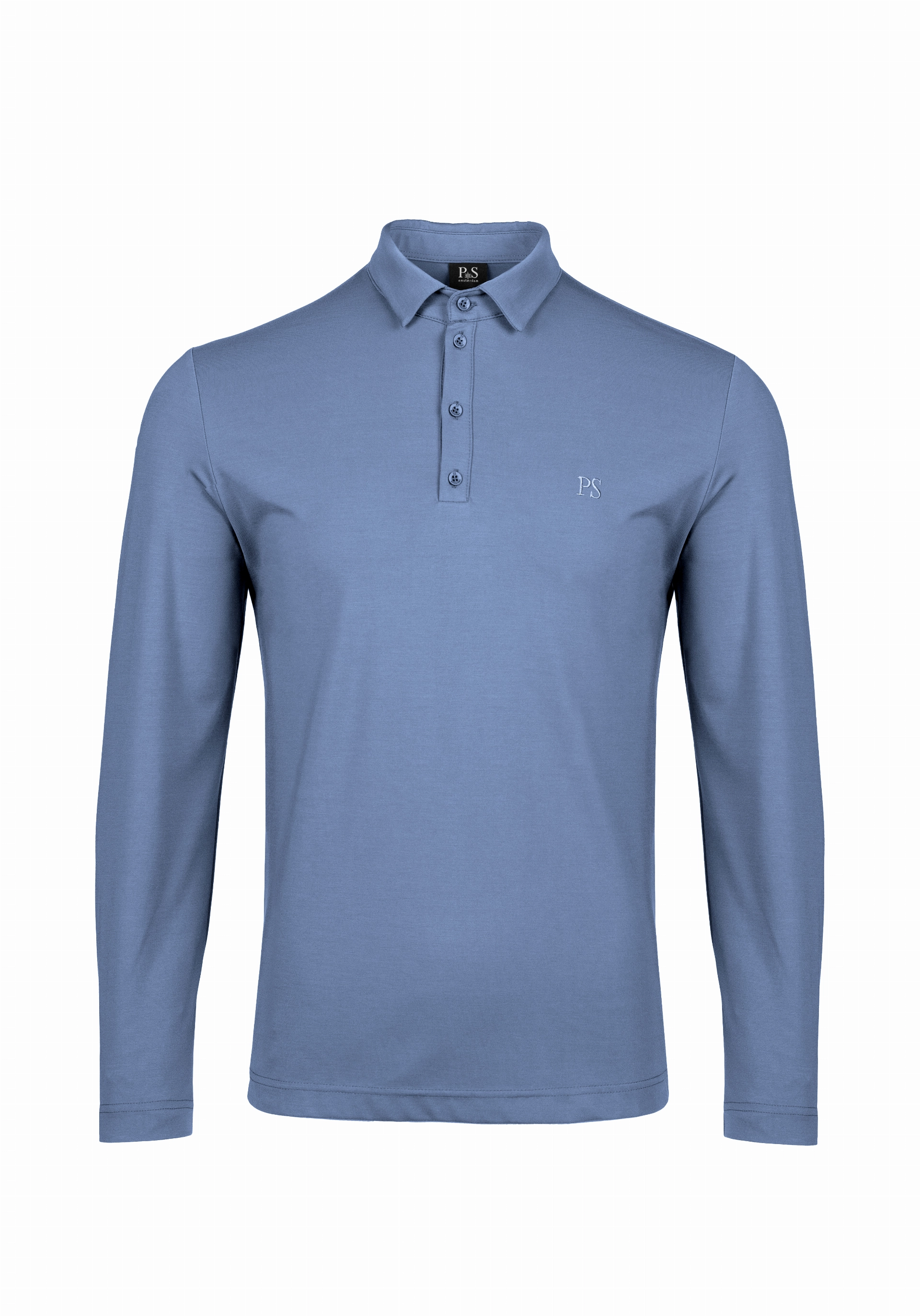 Shirt van katoen en cashmere | Blue