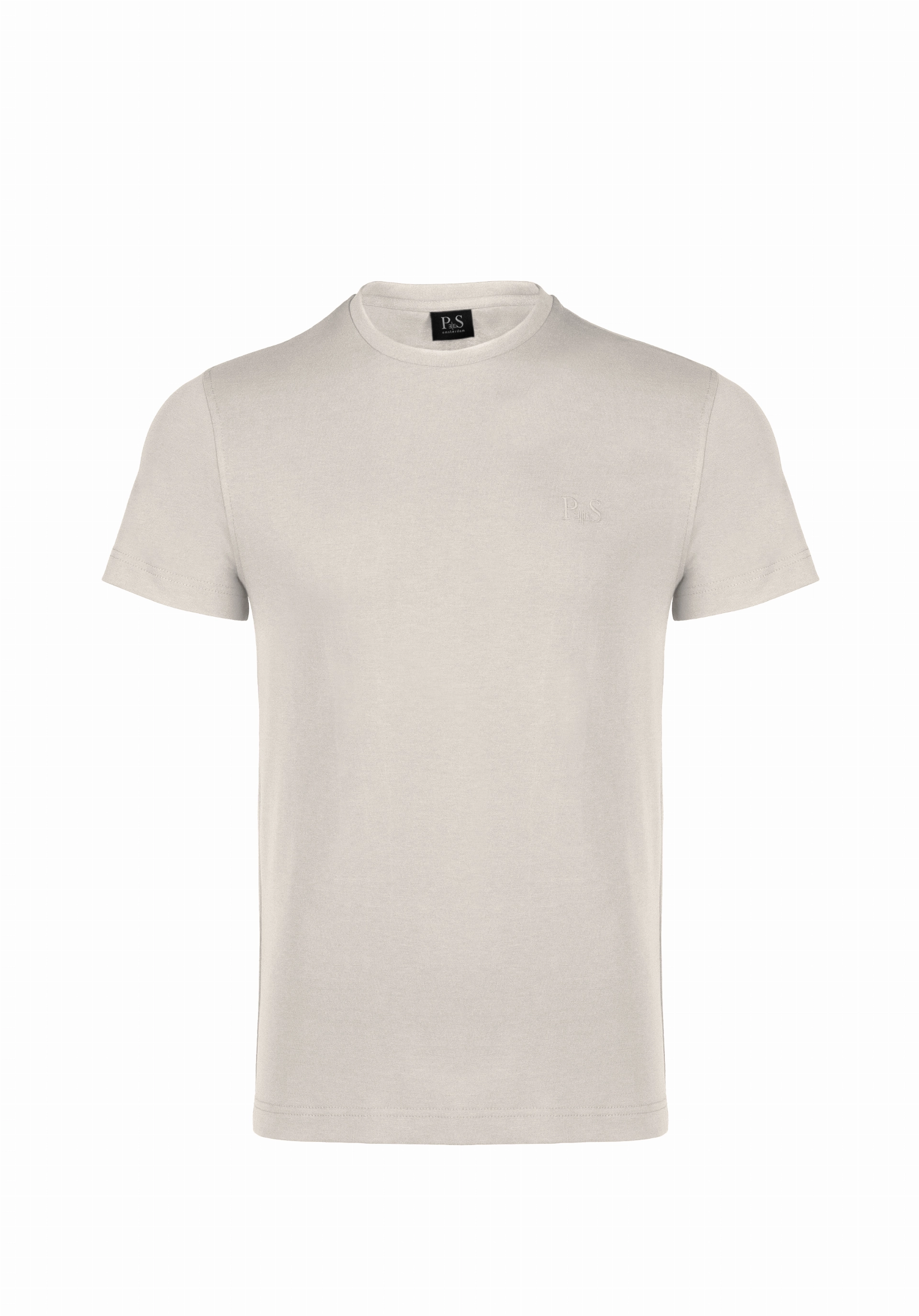 Shirt van katoen en cashmere | Beige