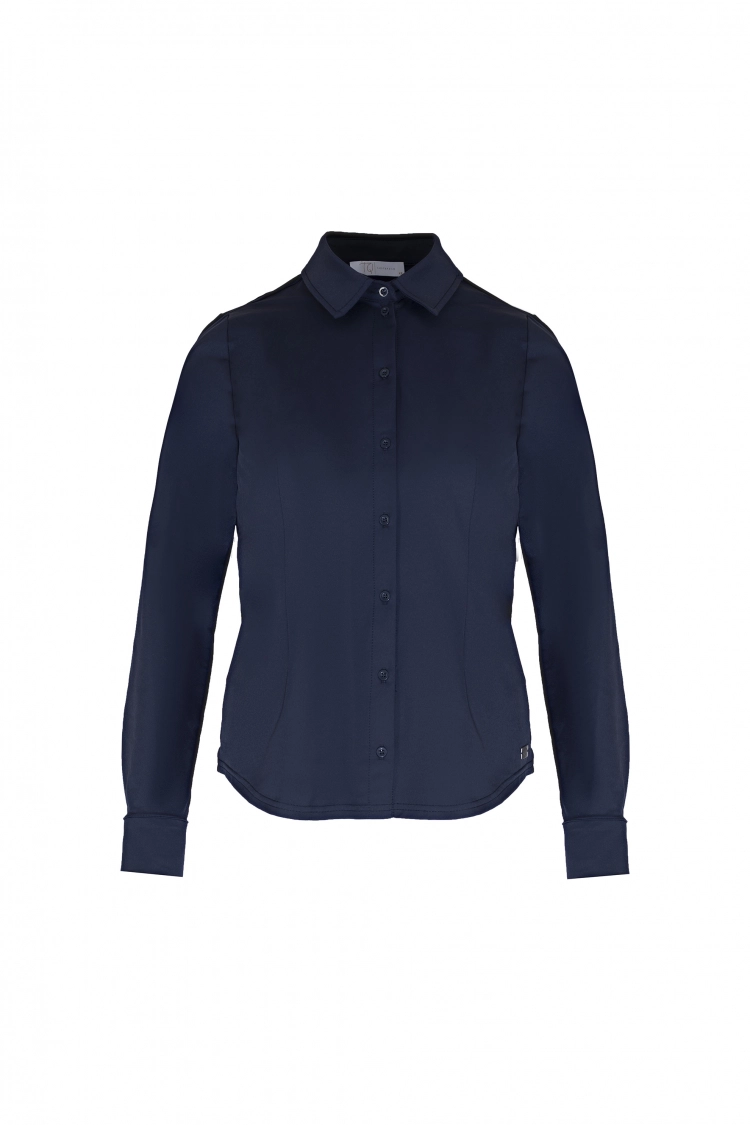 Shirt van katoen en cashmere | Blue