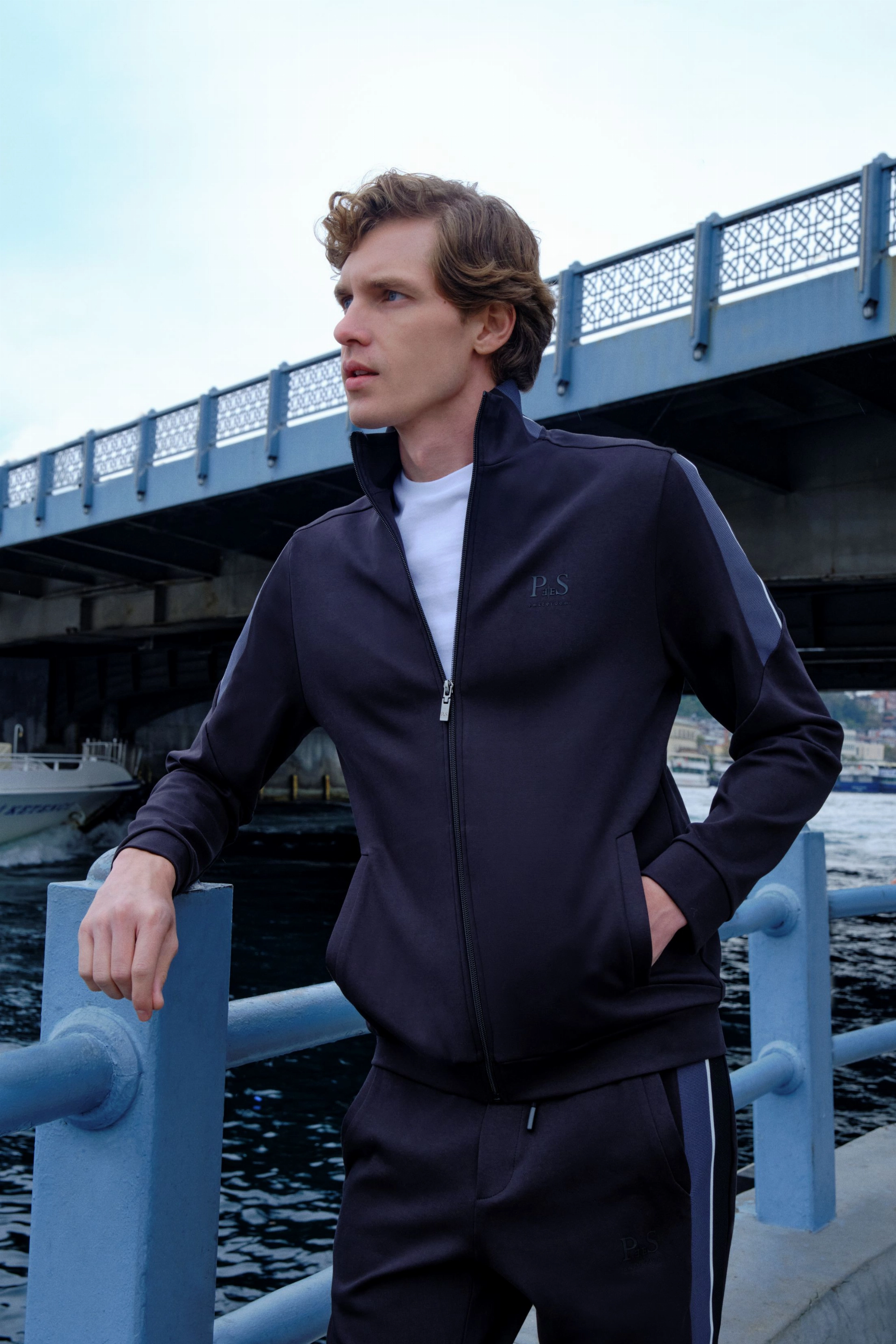 Shirt van katoen en cashmere | Blue