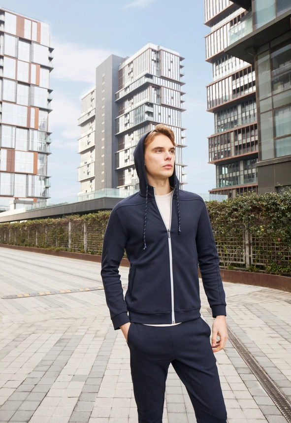 Shirt van katoen en cashmere | Blue