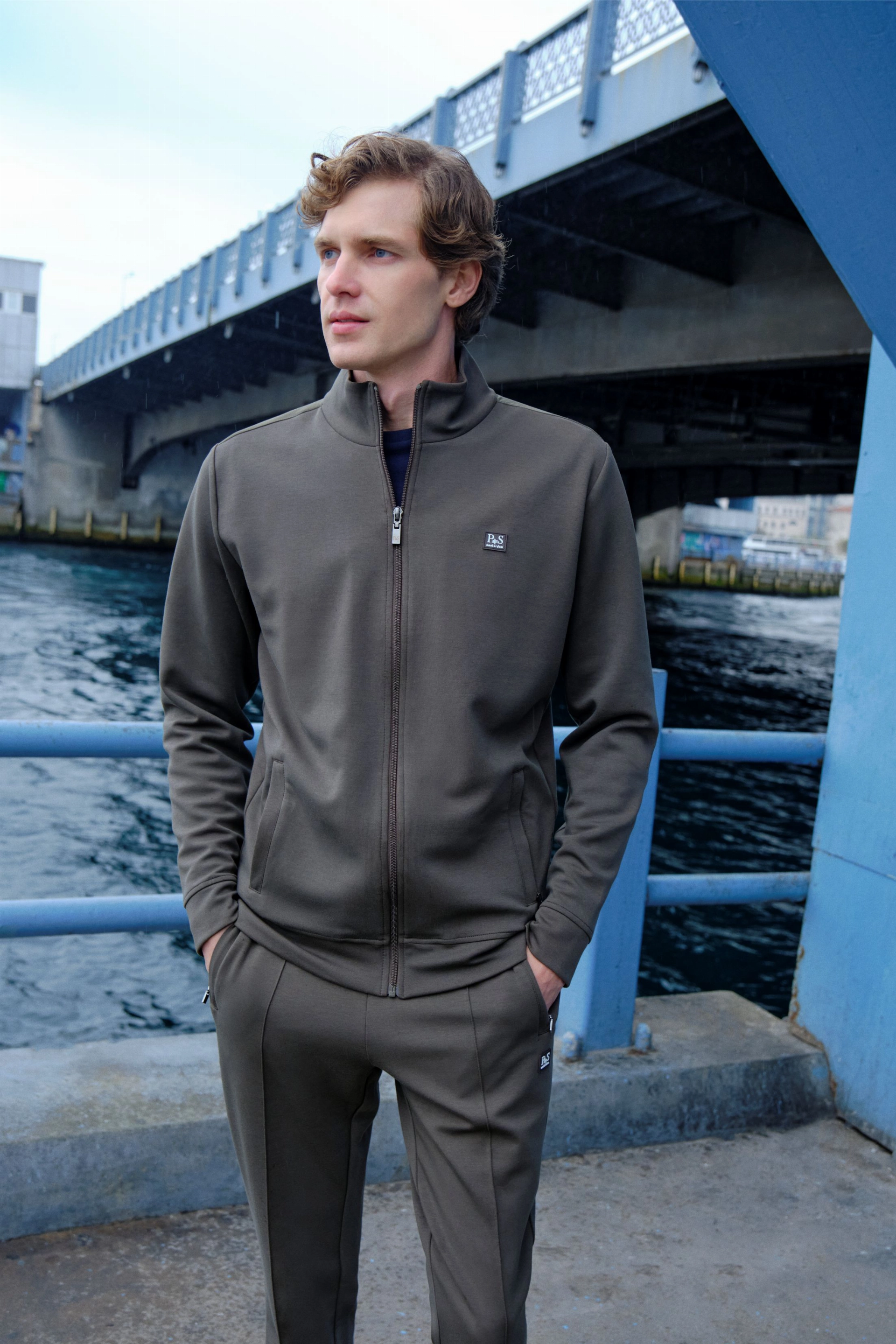 Shirt van katoen en cashmere | Green