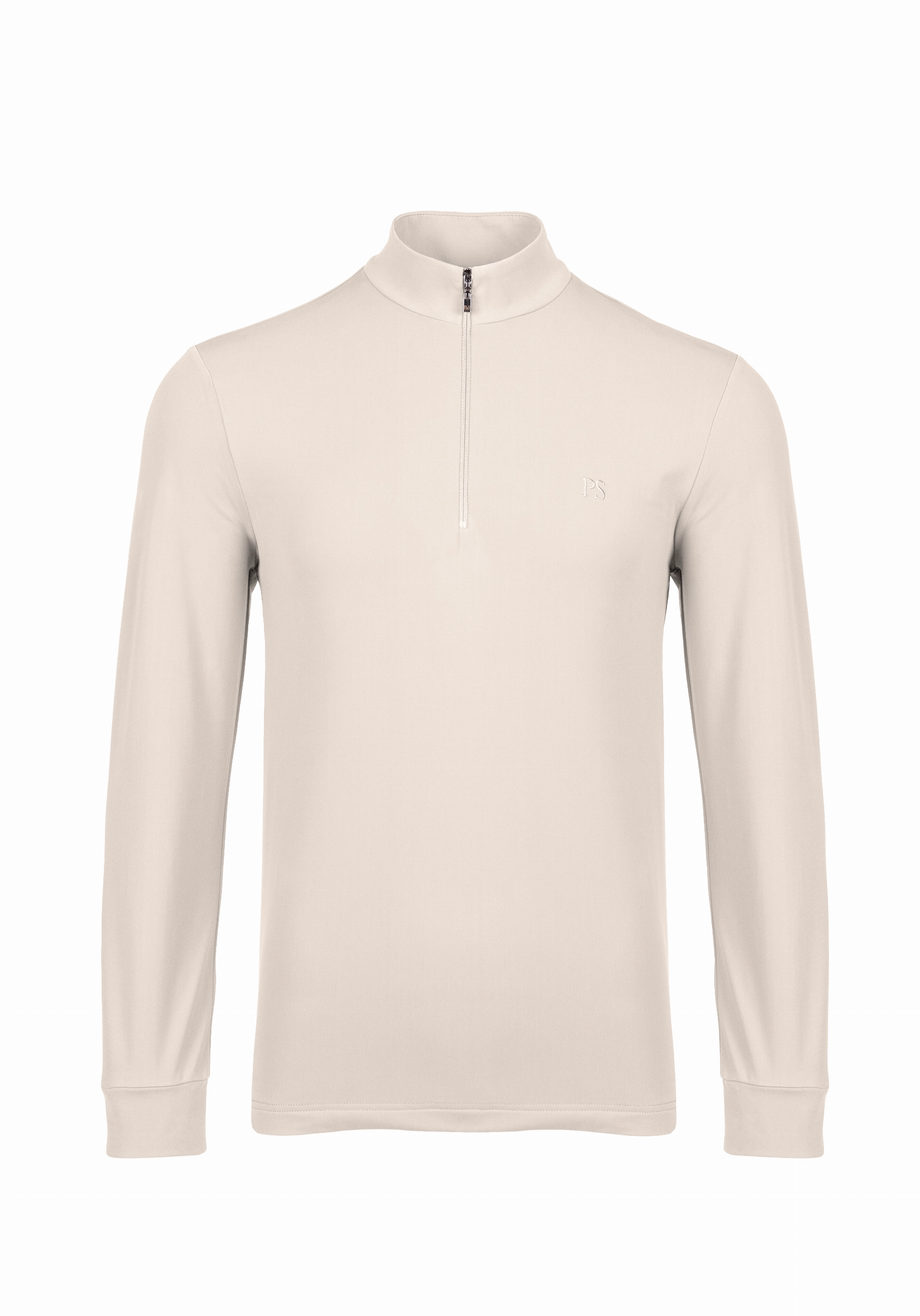 Shirt van katoen en cashmere | Beige