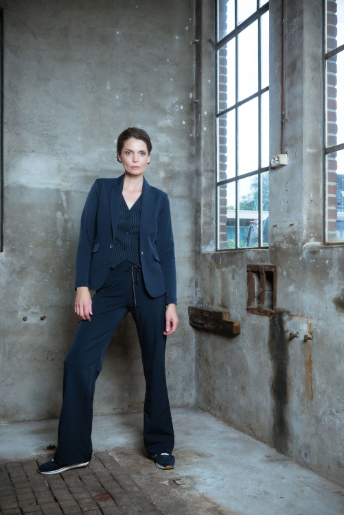 Shirt van katoen en cashmere | Blue