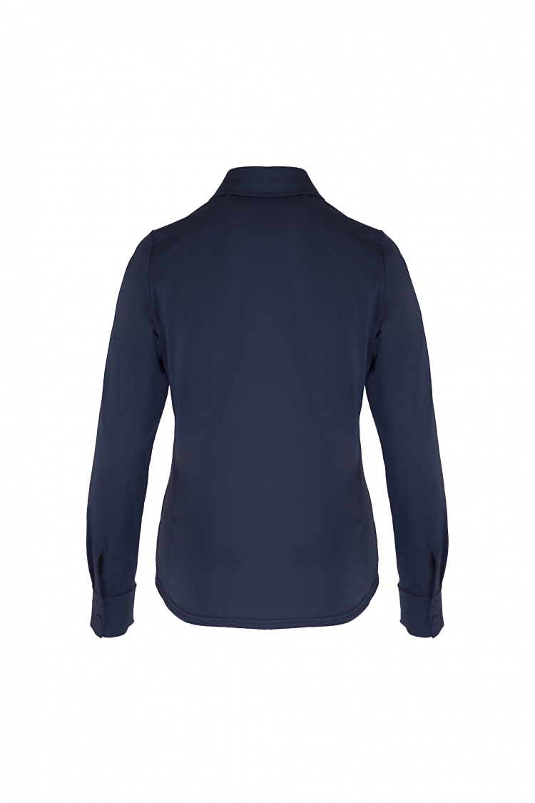Shirt van katoen en cashmere | Blue
