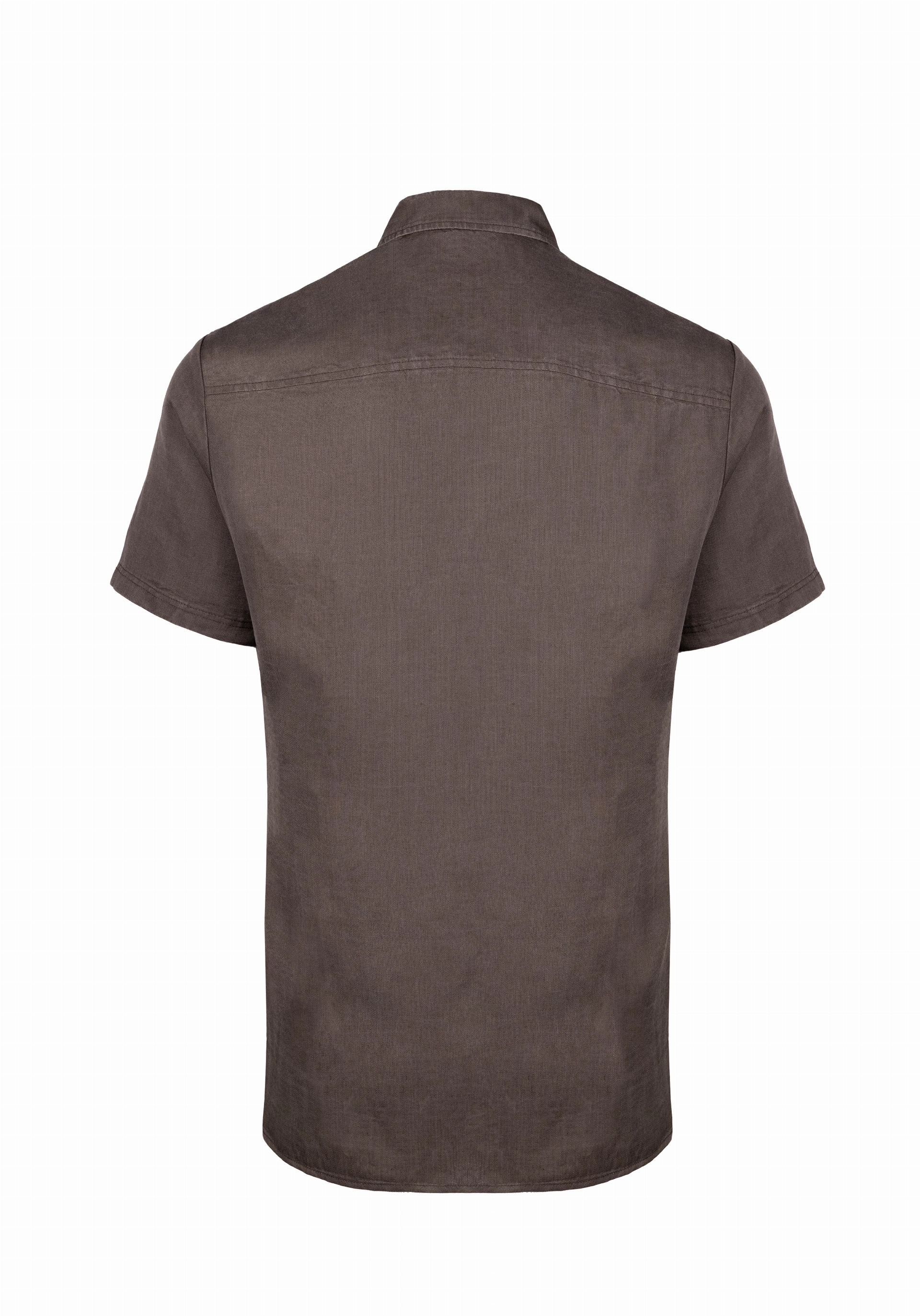 Shirt van katoen en cashmere | Brown