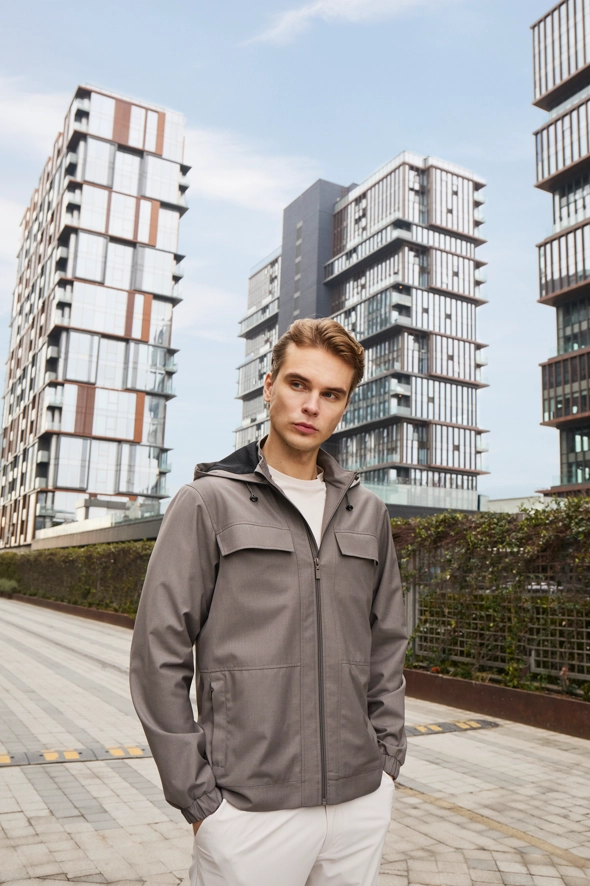 Shirt van katoen en cashmere | Brown