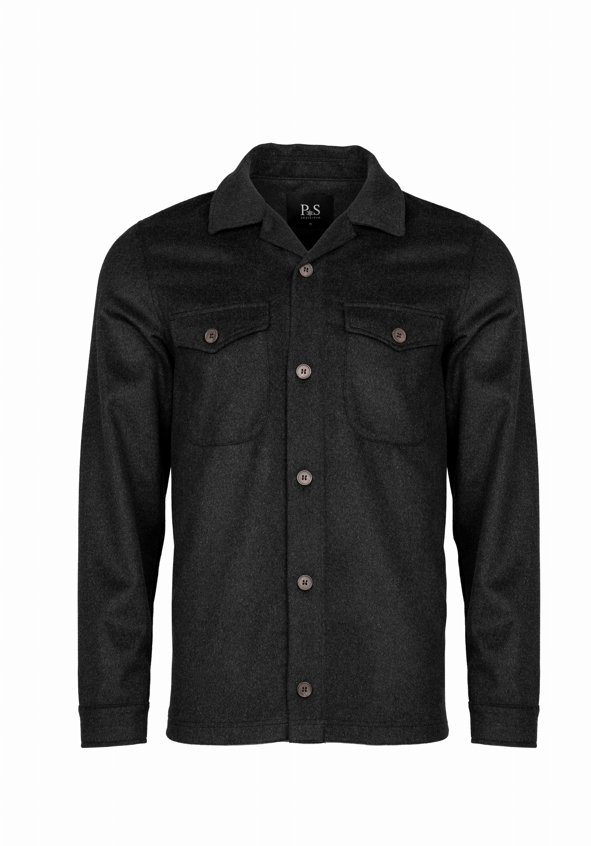 Shirt van katoen en cashmere | Grey