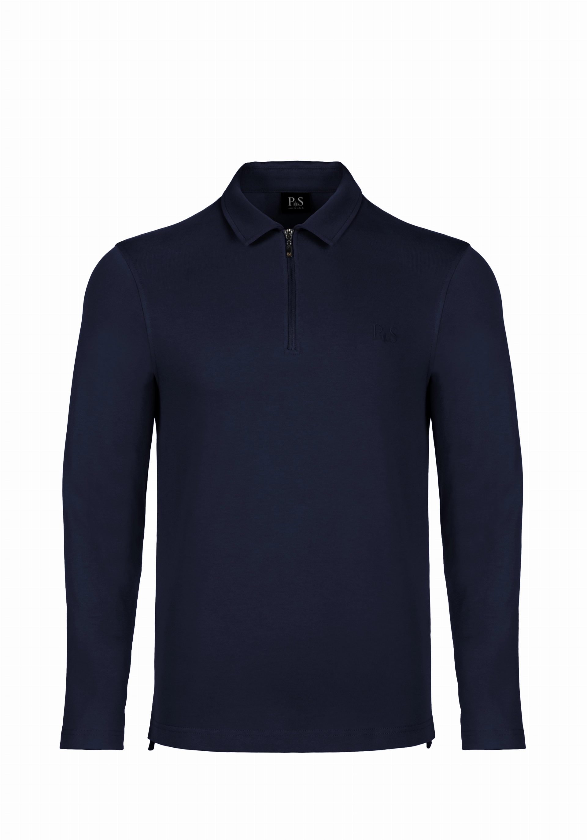 Shirt van katoen en cashmere | Blue