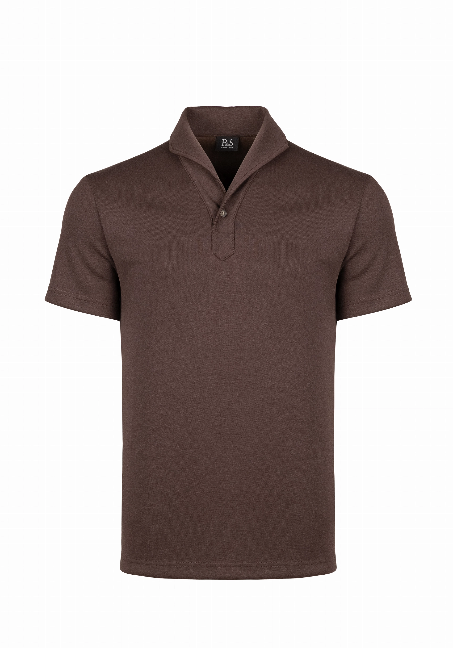 Shirt van katoen en cashmere | Brown