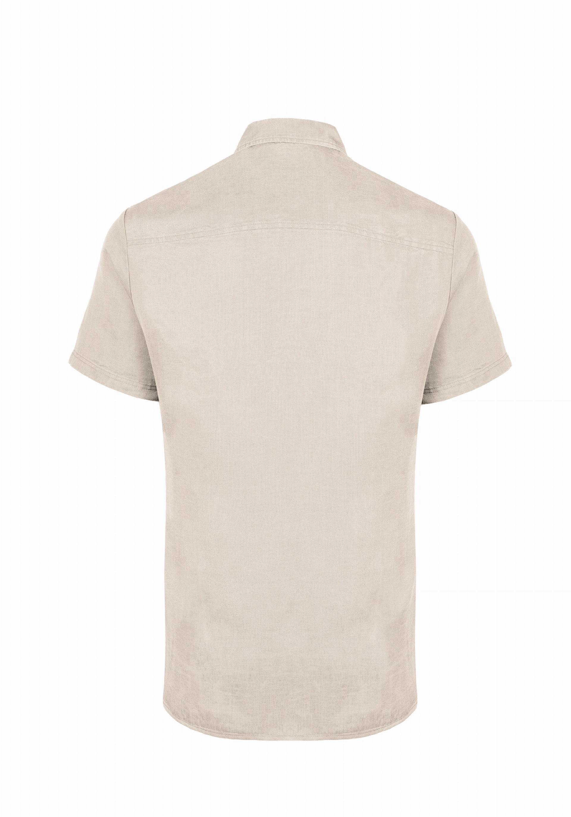 Shirt van katoen en cashmere | Beige
