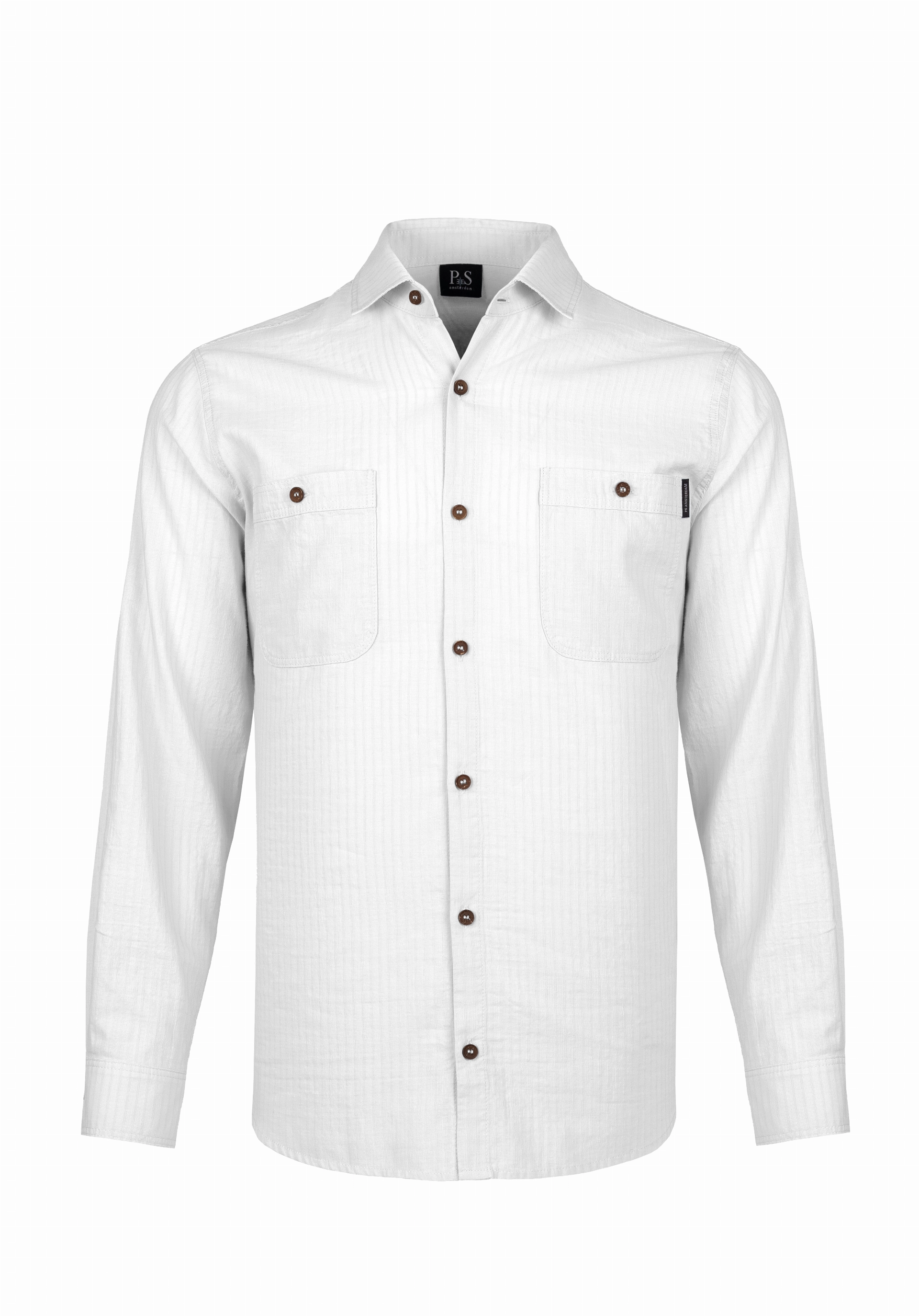 Shirt van katoen en cashmere | White