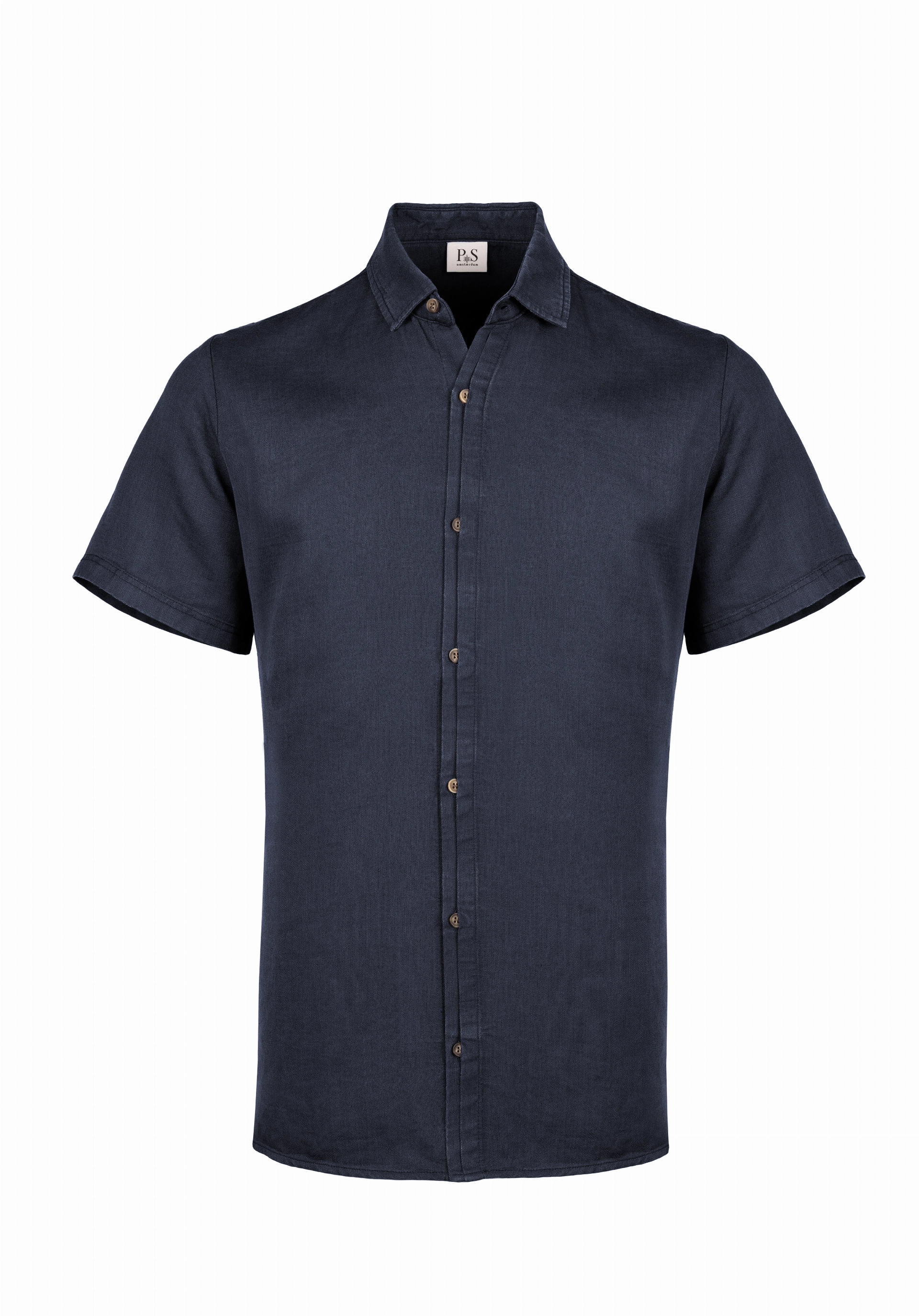 Shirt van katoen en cashmere | Blue