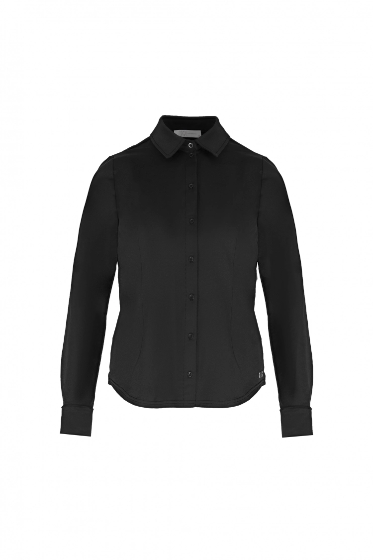 Shirt van katoen en cashmere | Black