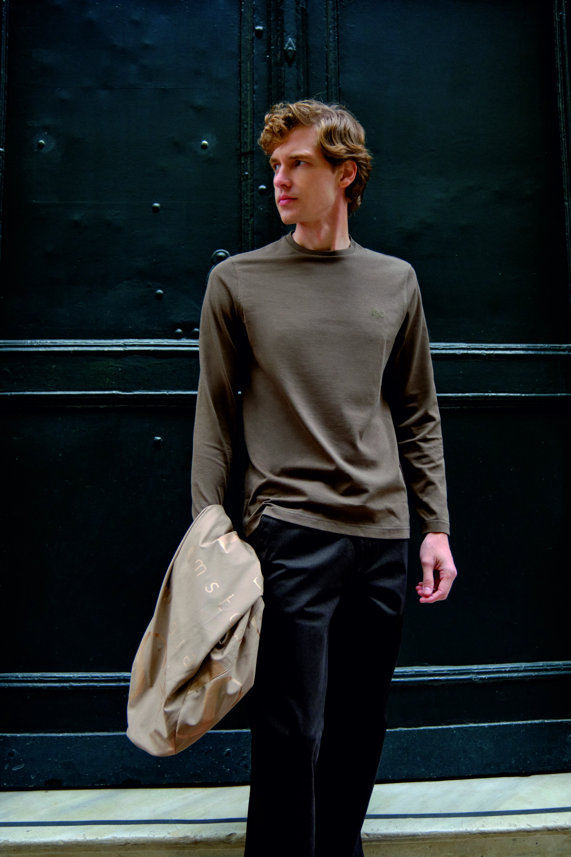 Shirt van katoen en cashmere | Green