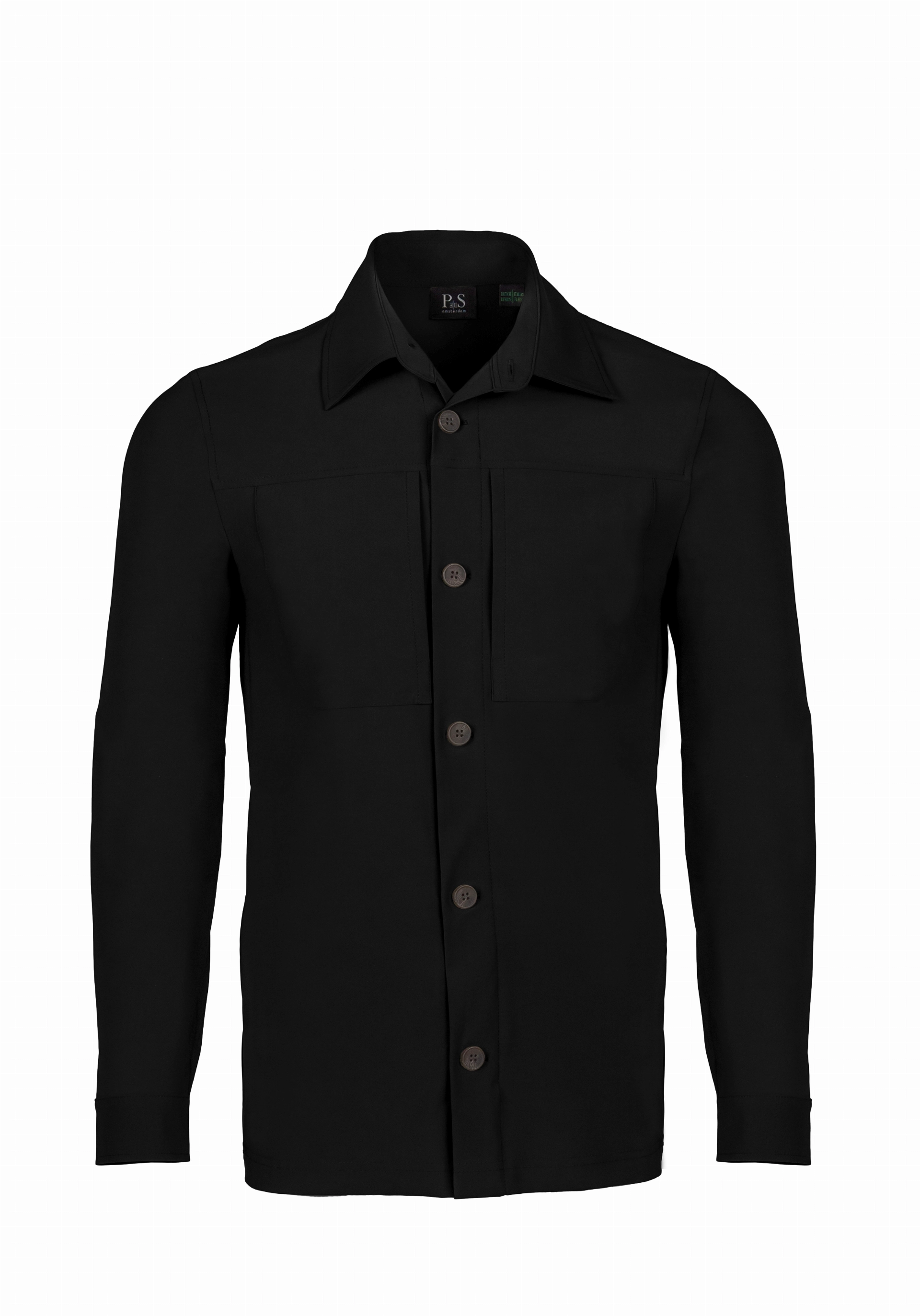 Shirt van katoen en cashmere | Black