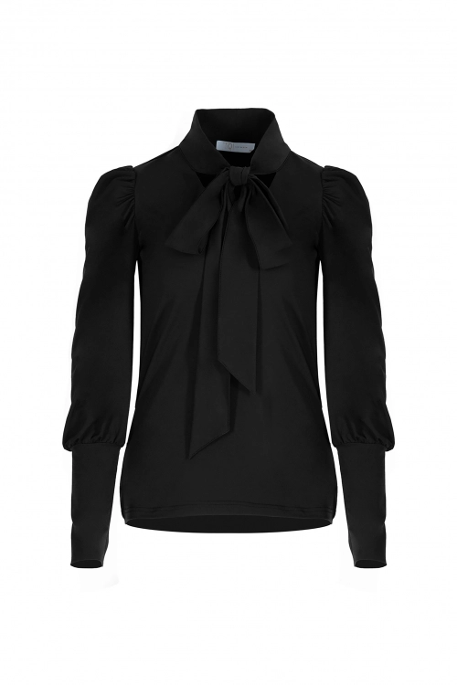 Shirt van katoen en cashmere | Black