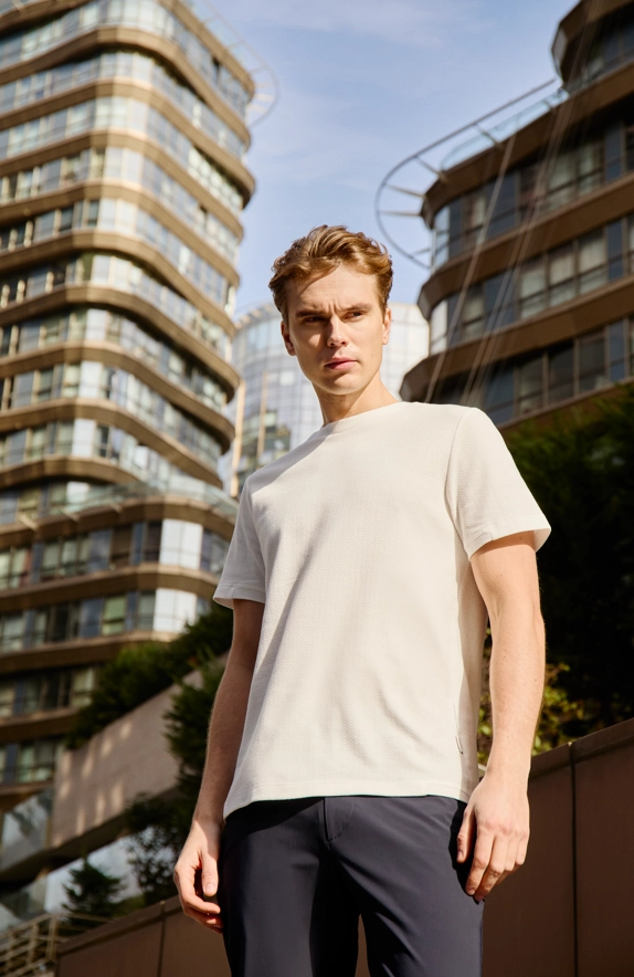 Shirt van katoen en cashmere | White