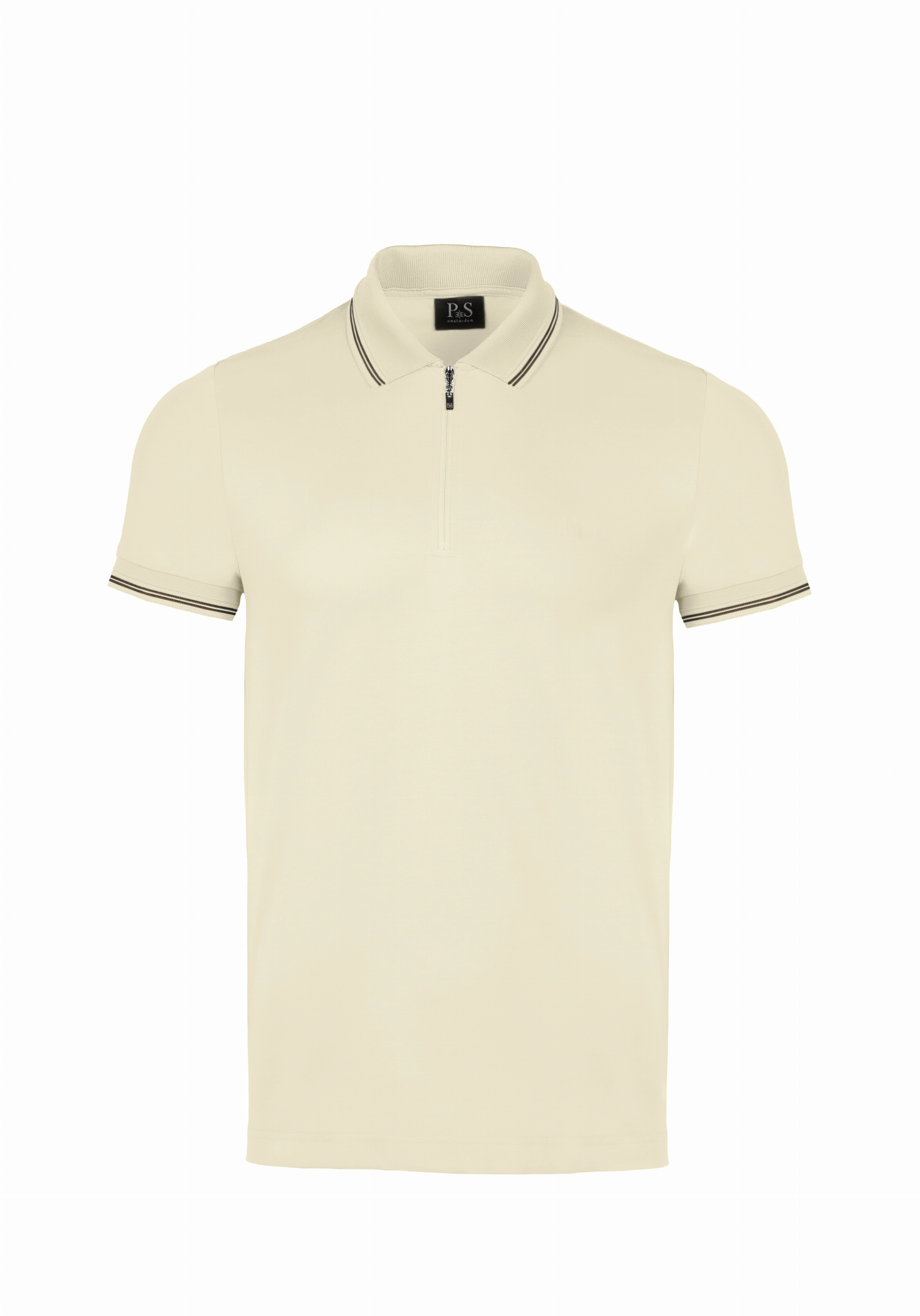 Shirt van katoen en cashmere | Beige
