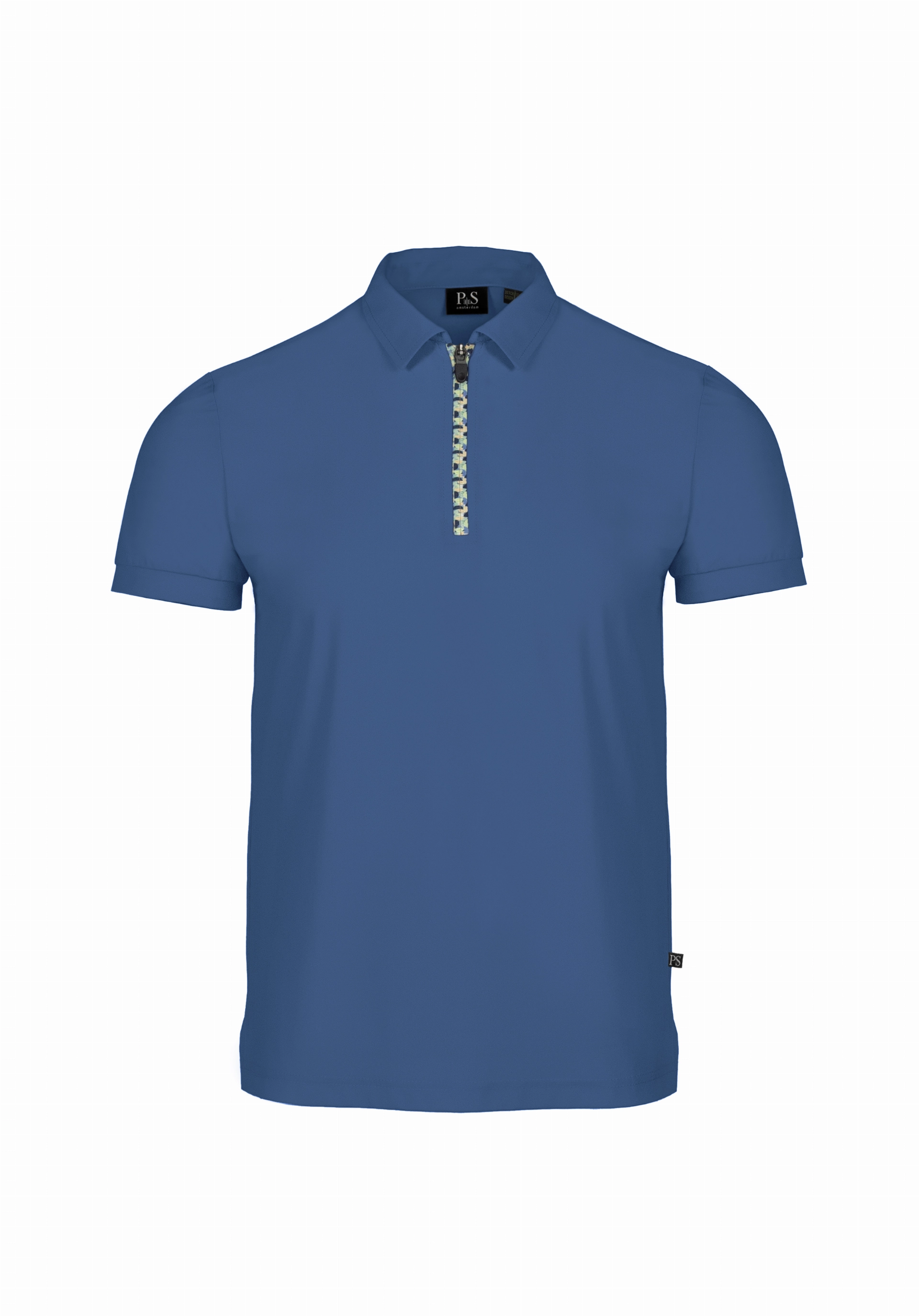 Shirt van katoen en cashmere | Blue