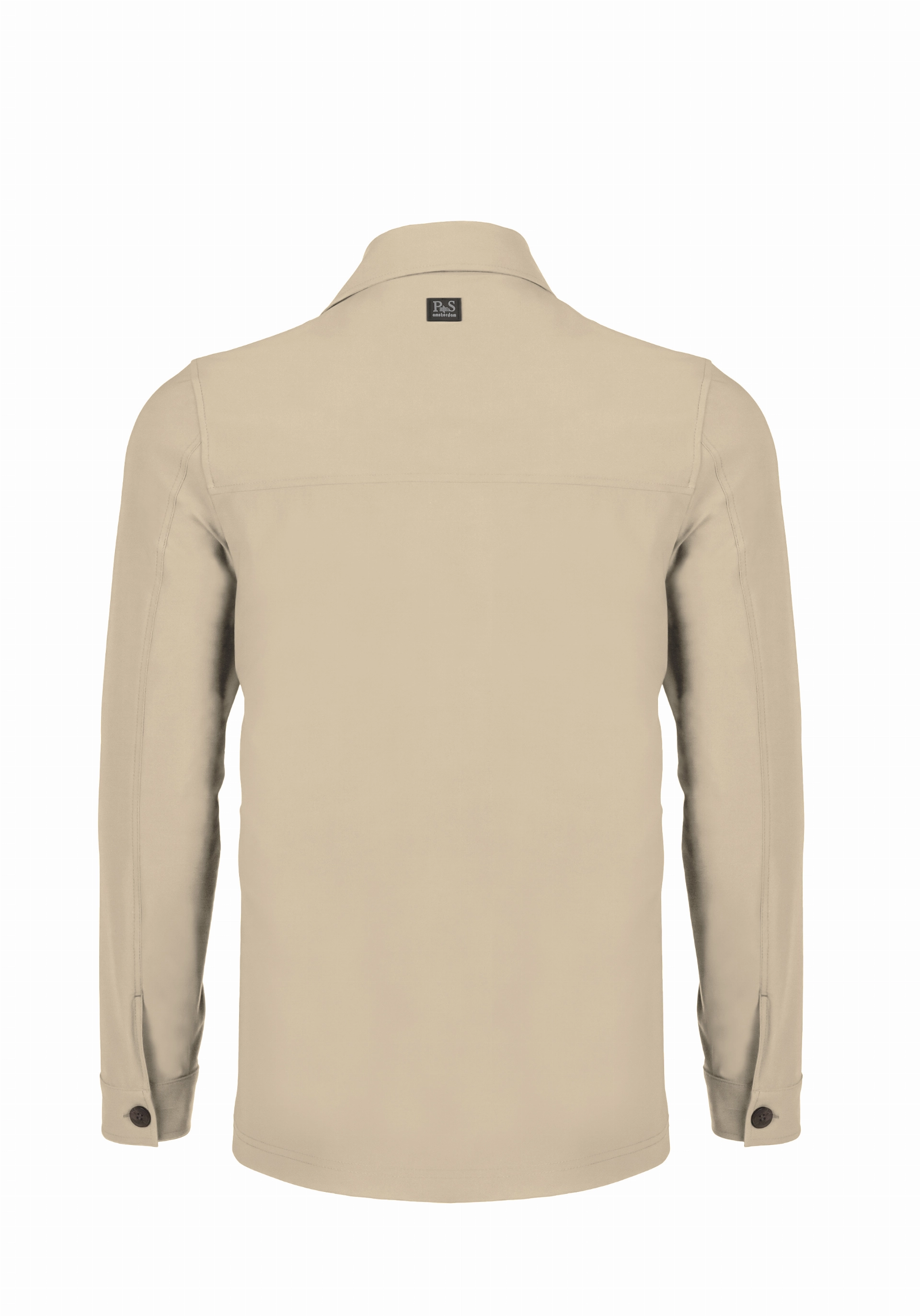 Shirt van katoen en cashmere | Beige