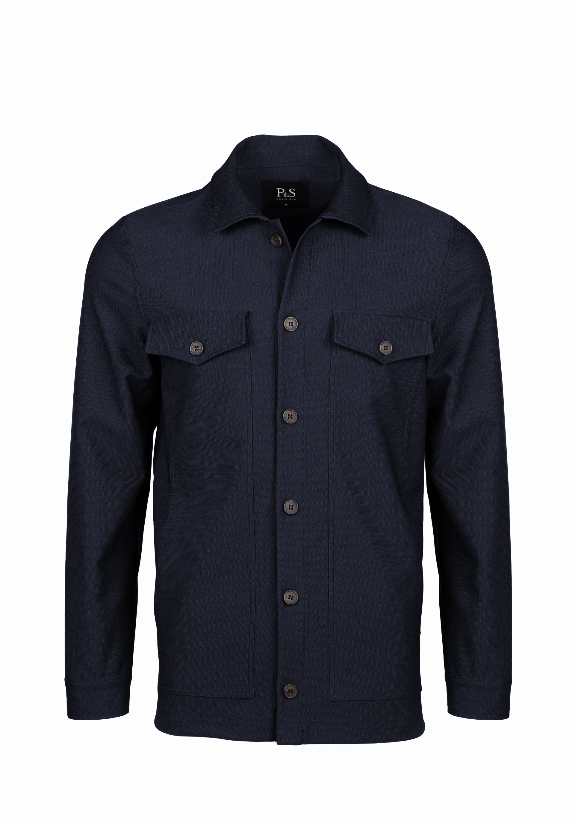 Shirt van katoen en cashmere | Blue