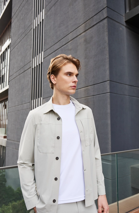 Shirt van katoen en cashmere | White