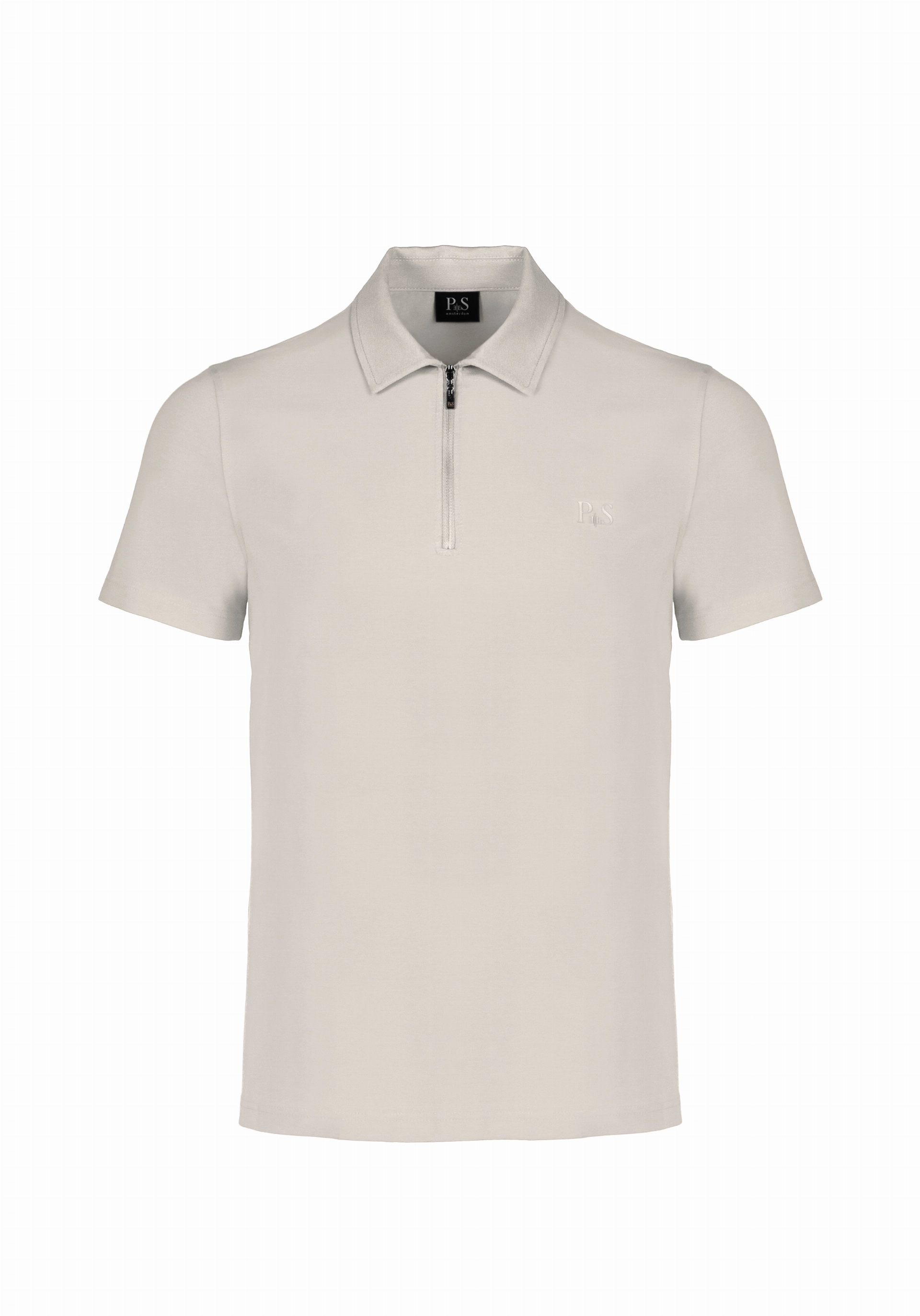 Shirt van katoen en cashmere | Beige