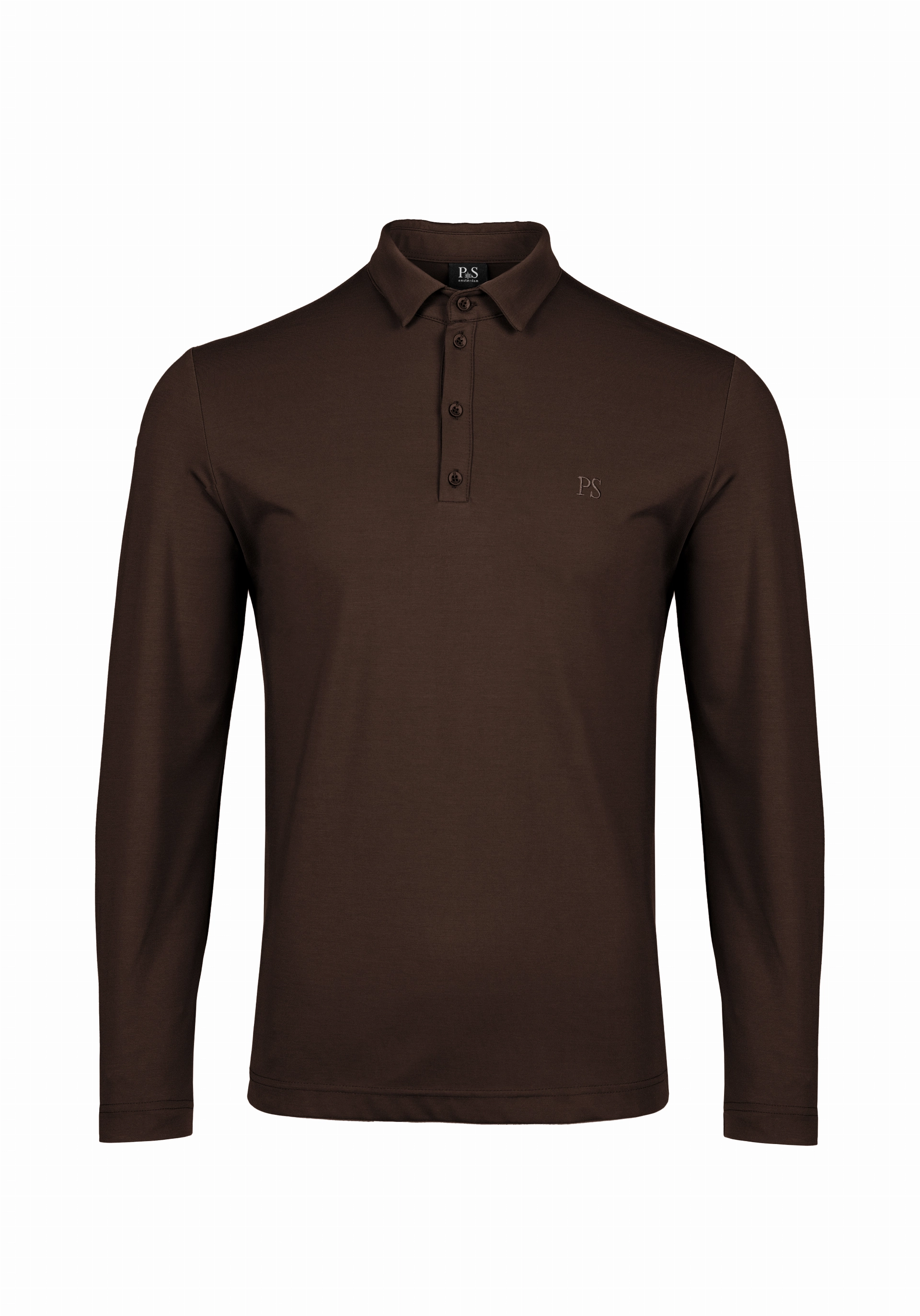 Shirt van katoen en cashmere | Brown