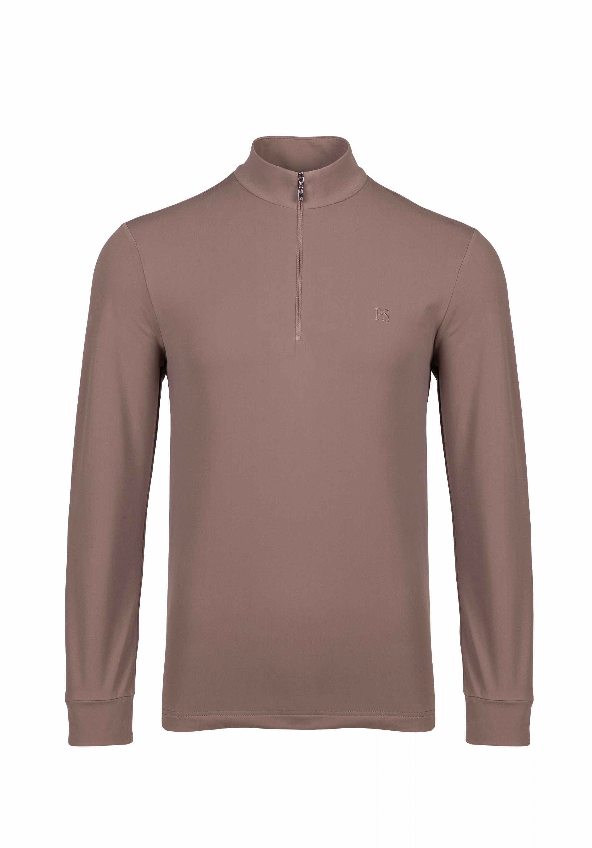 Shirt van katoen en cashmere | Brown