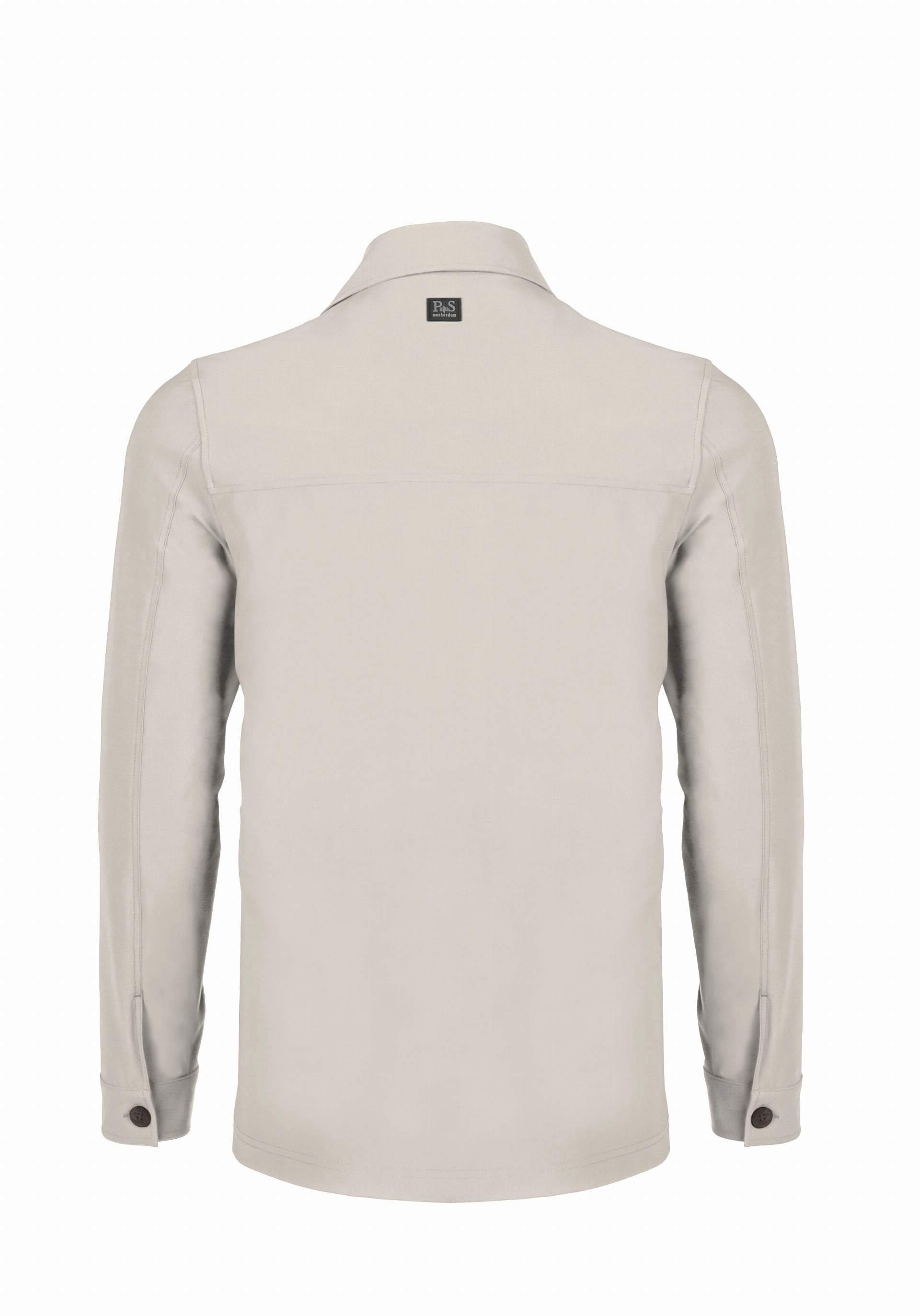 Shirt van katoen en cashmere | Beige