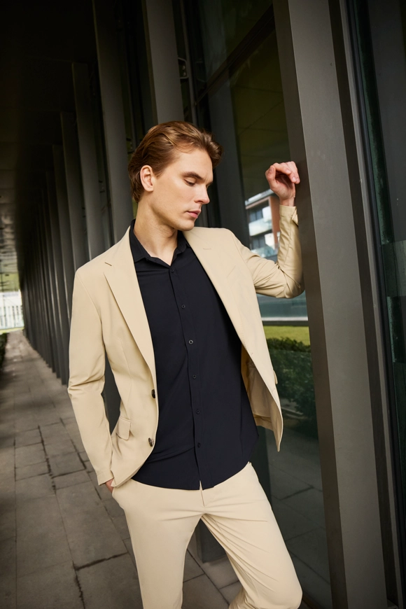 Shirt van katoen en cashmere | Black