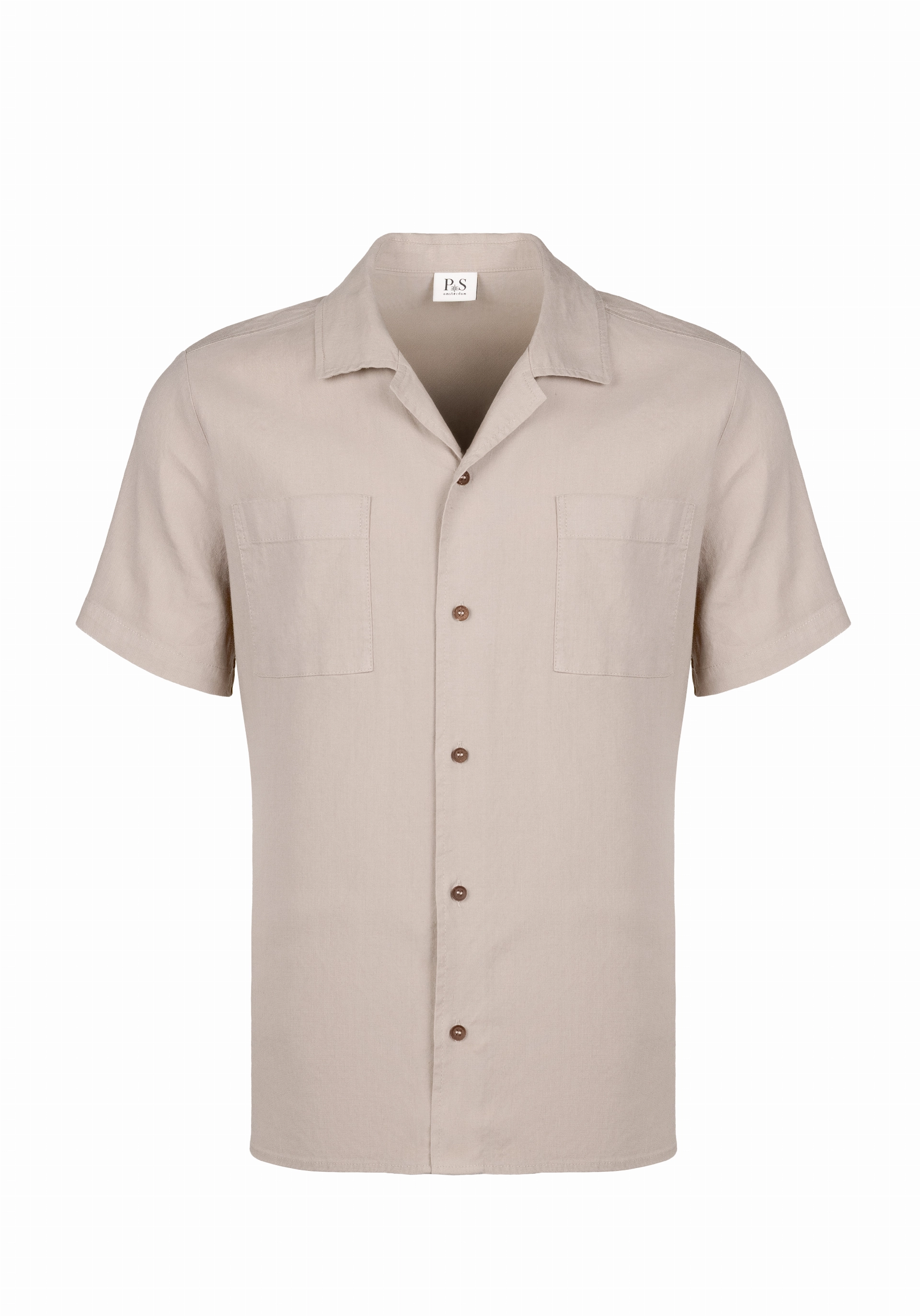 Shirt van katoen en cashmere | Brown