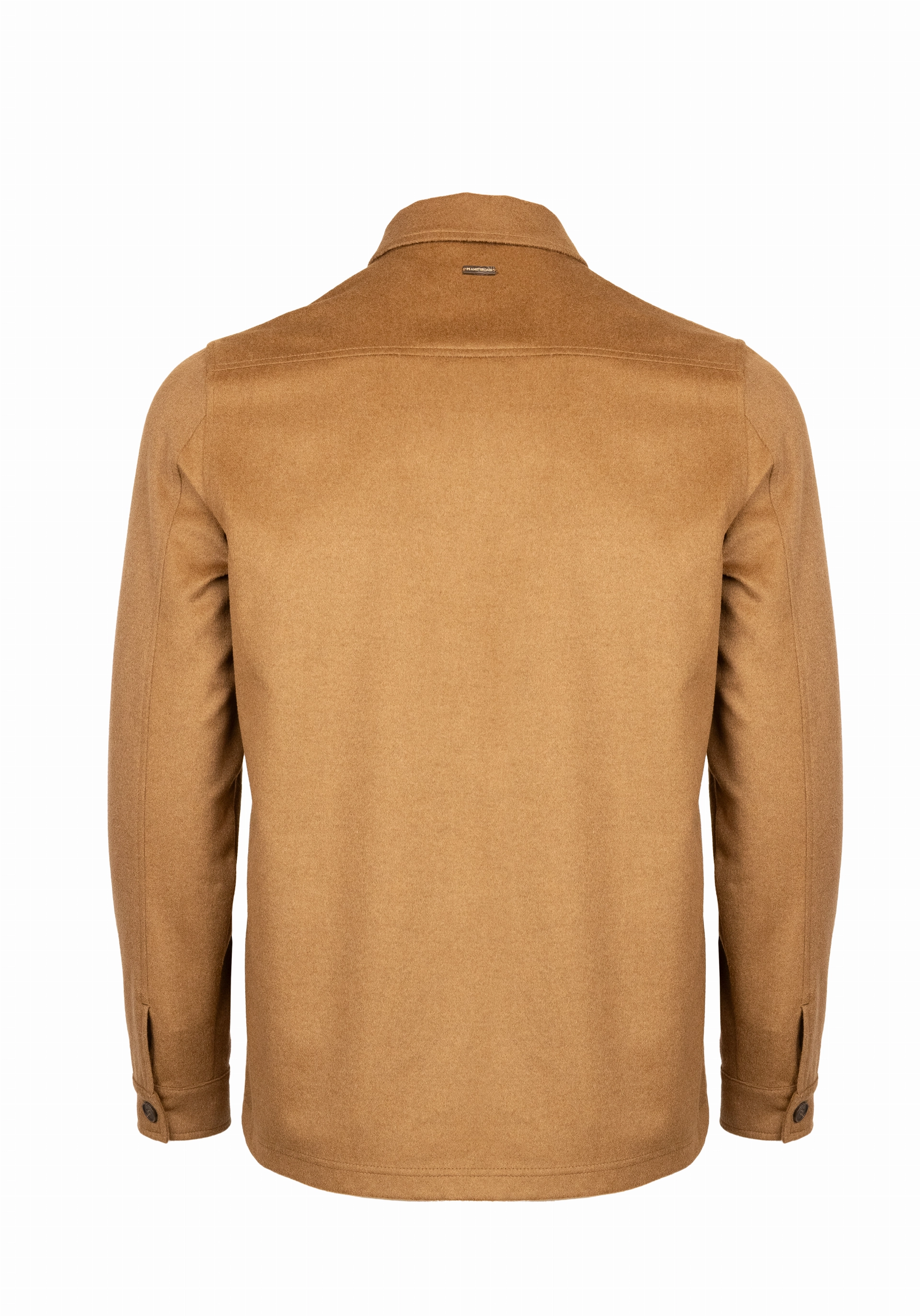 Shirt van katoen en cashmere | Beige