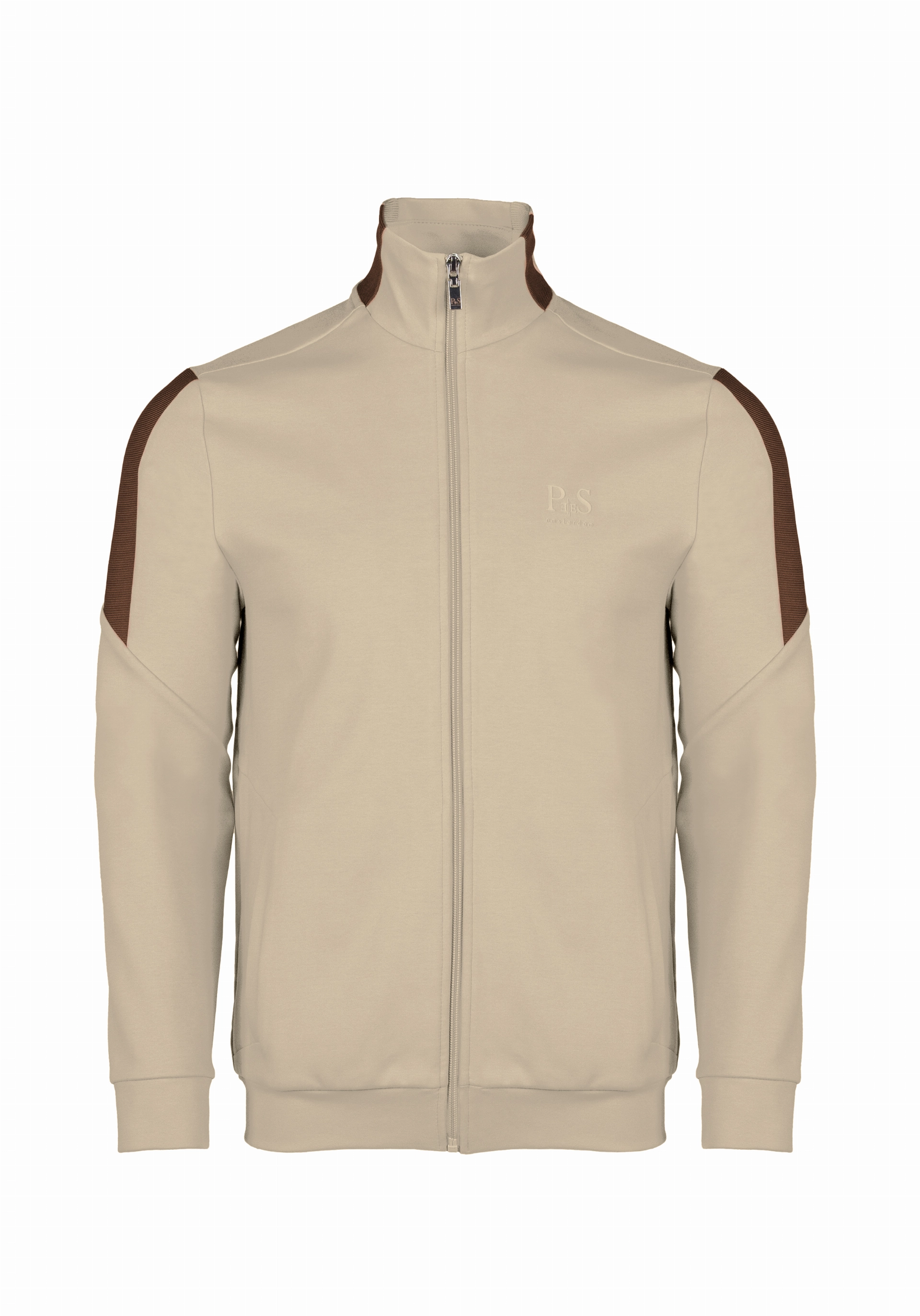 Shirt van katoen en cashmere | Beige