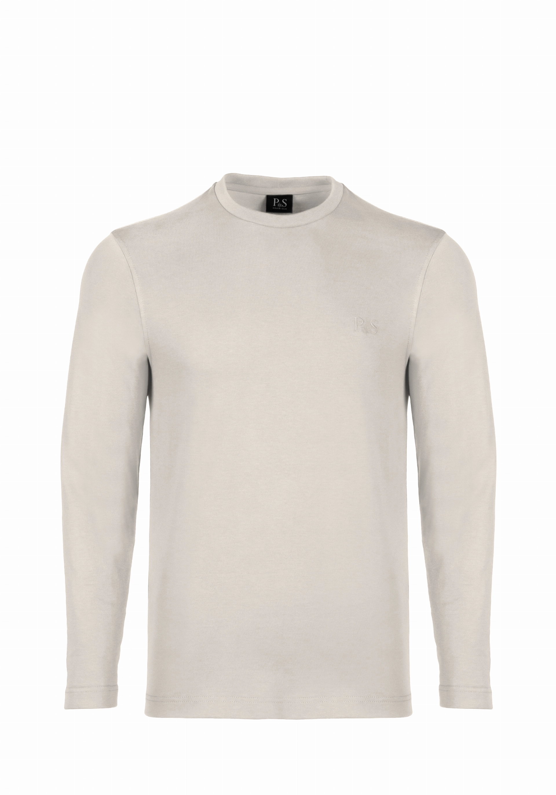 Shirt van katoen en cashmere | Beige