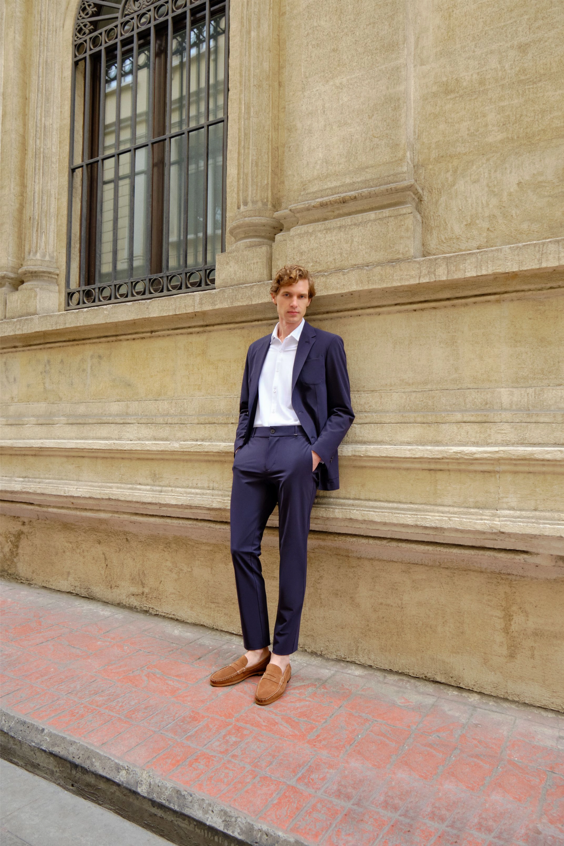 Shirt van katoen en cashmere | Blue