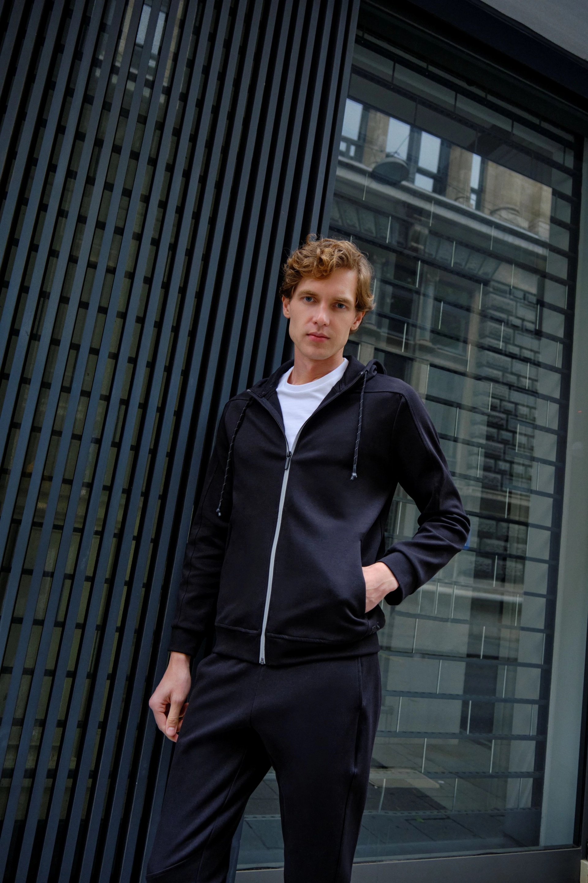 Shirt van katoen en cashmere | Black