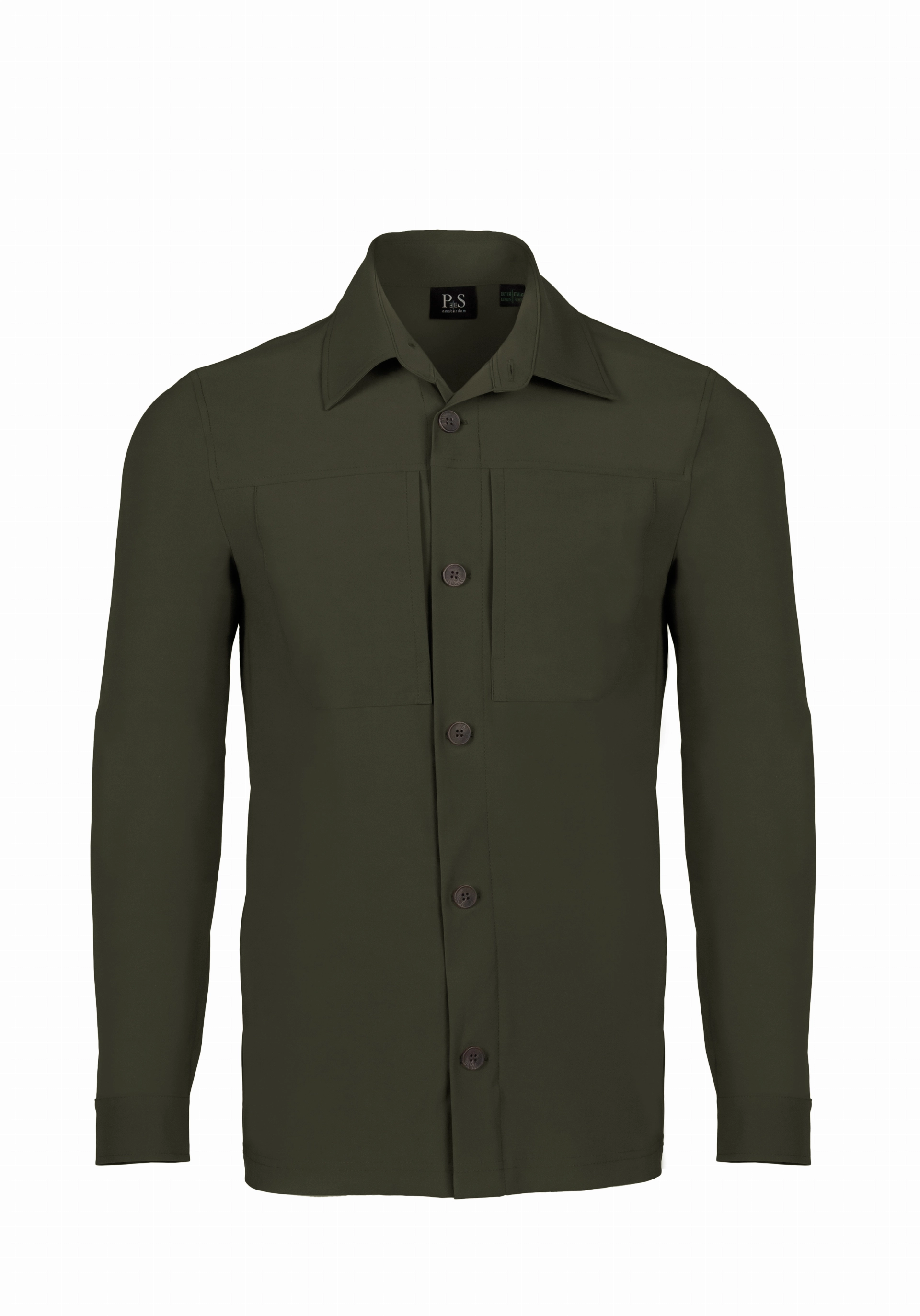 Shirt van katoen en cashmere | Green