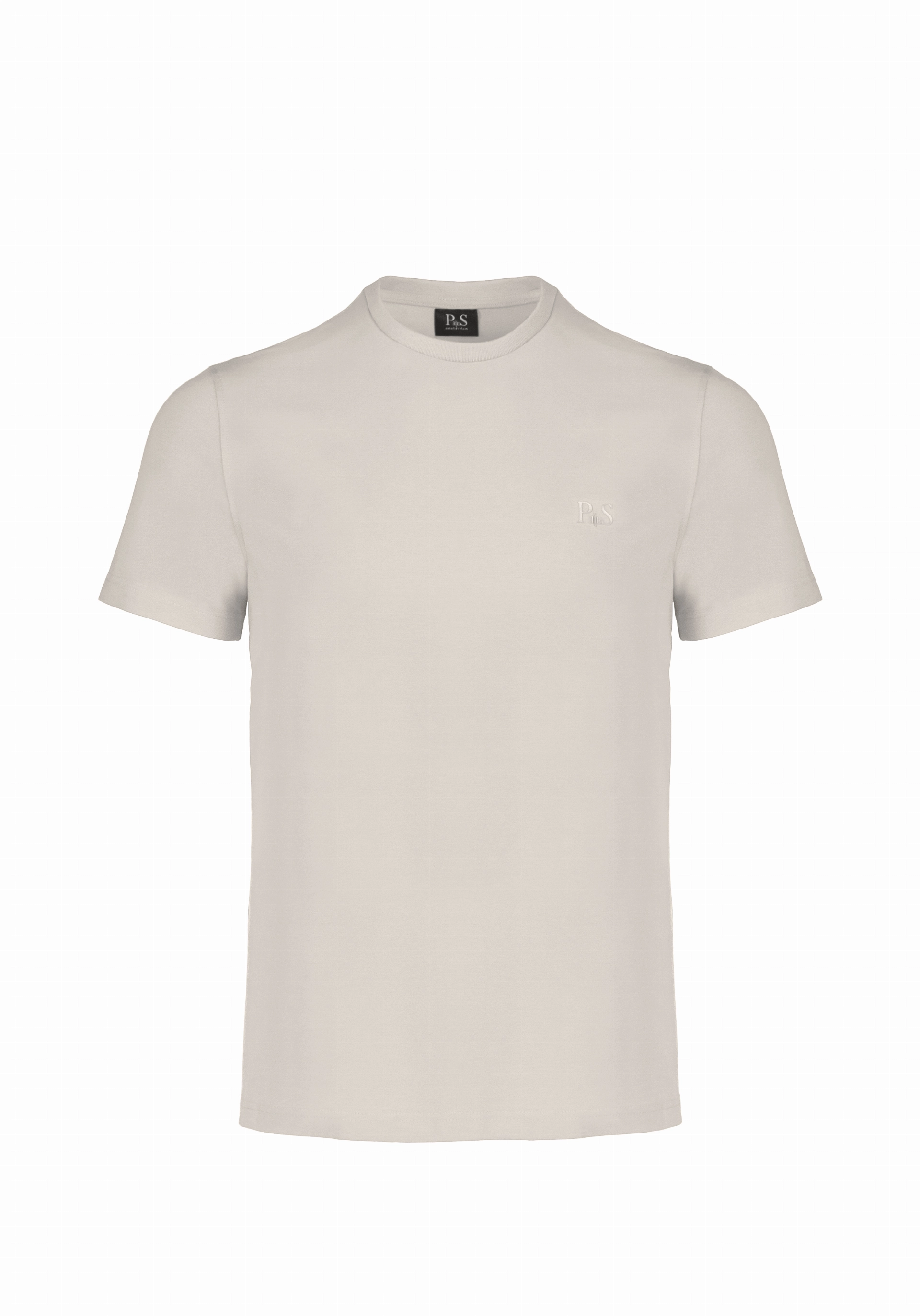Shirt van katoen en cashmere | Beige