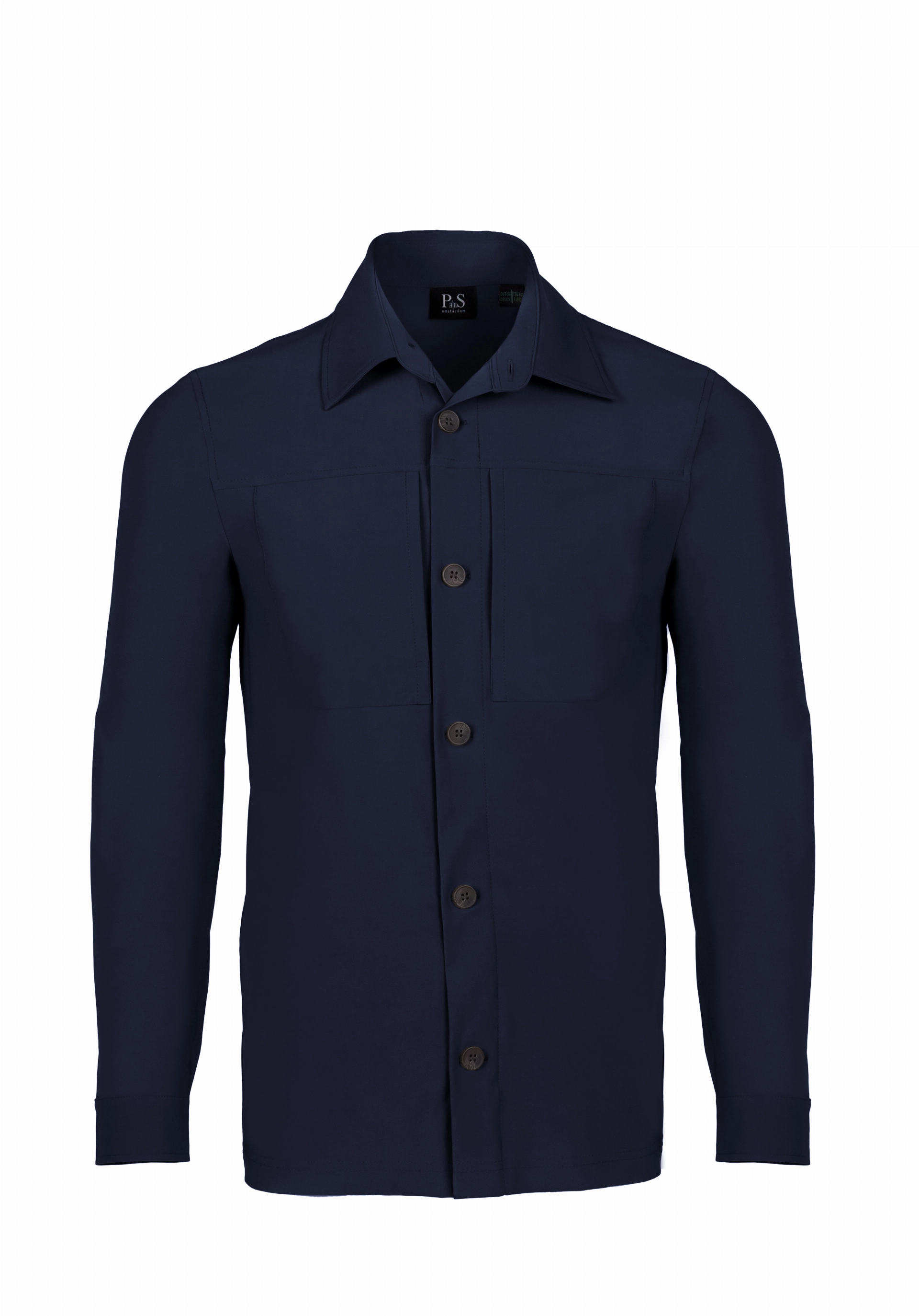 Shirt van katoen en cashmere | Blue