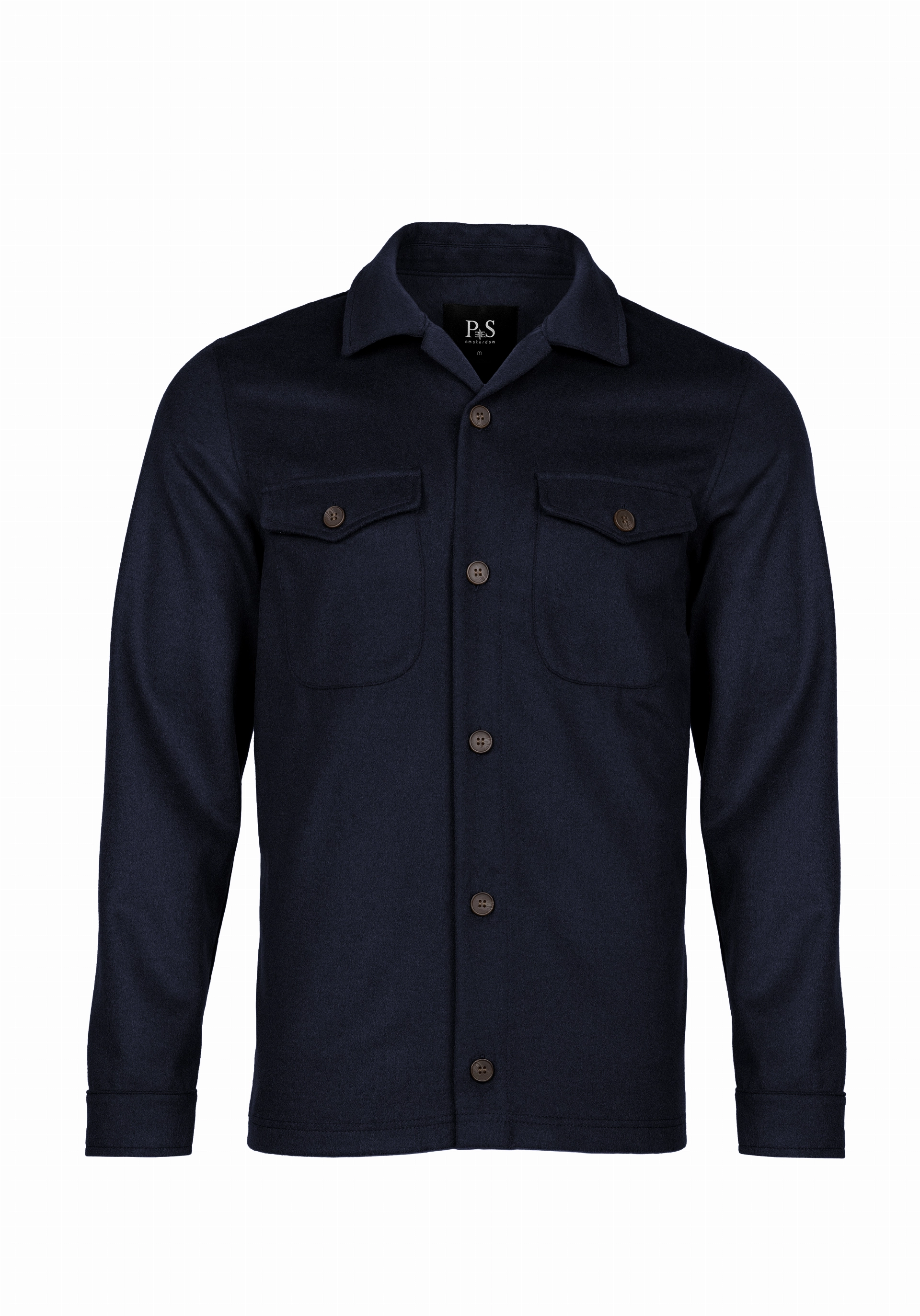 Shirt van katoen en cashmere | Blue