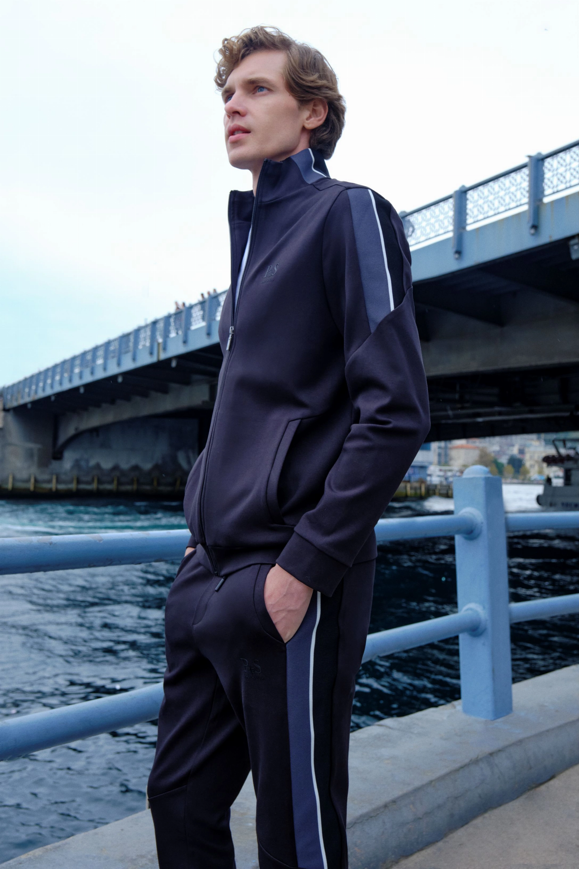 Shirt van katoen en cashmere | Blue