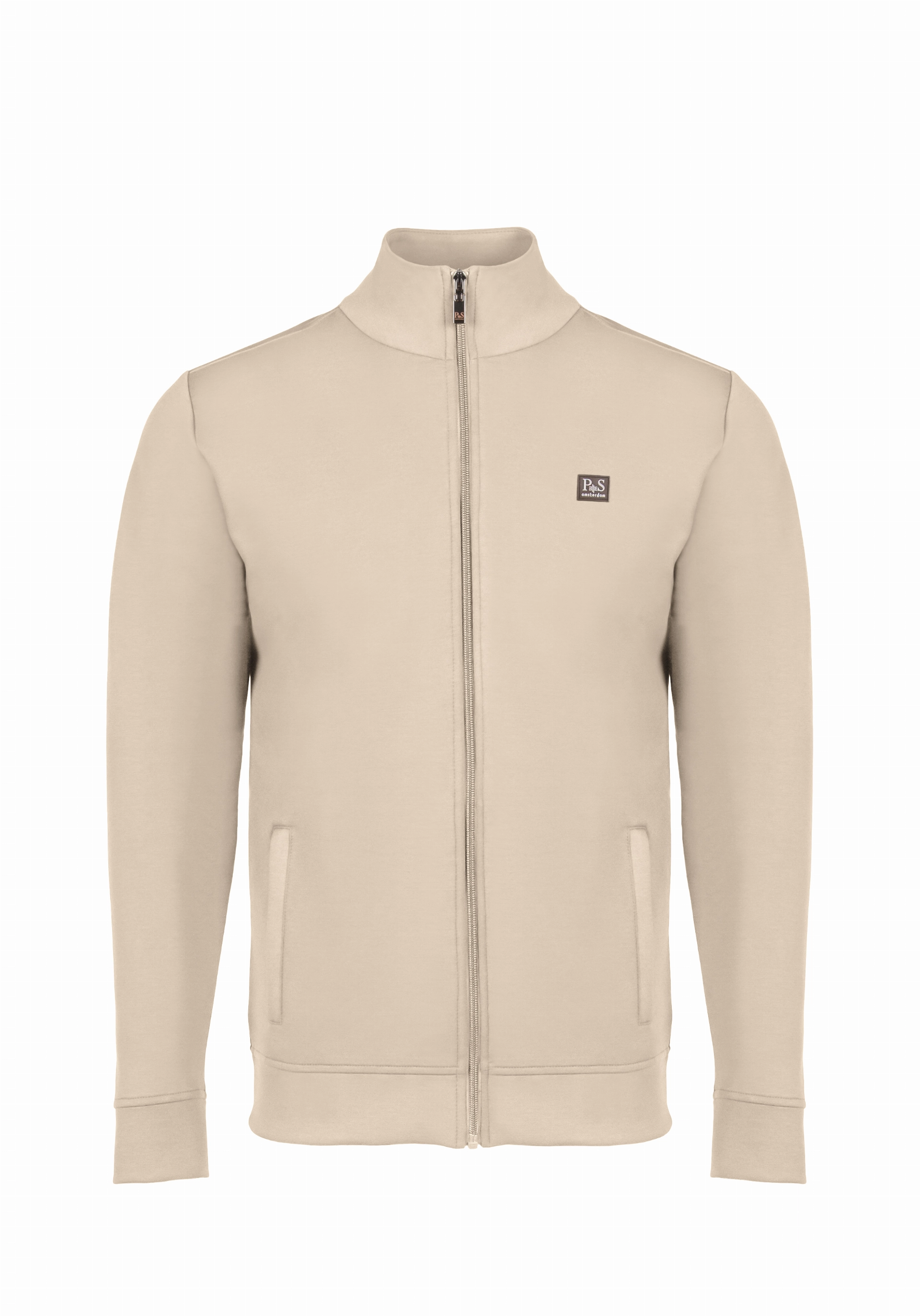 Shirt van katoen en cashmere | Beige